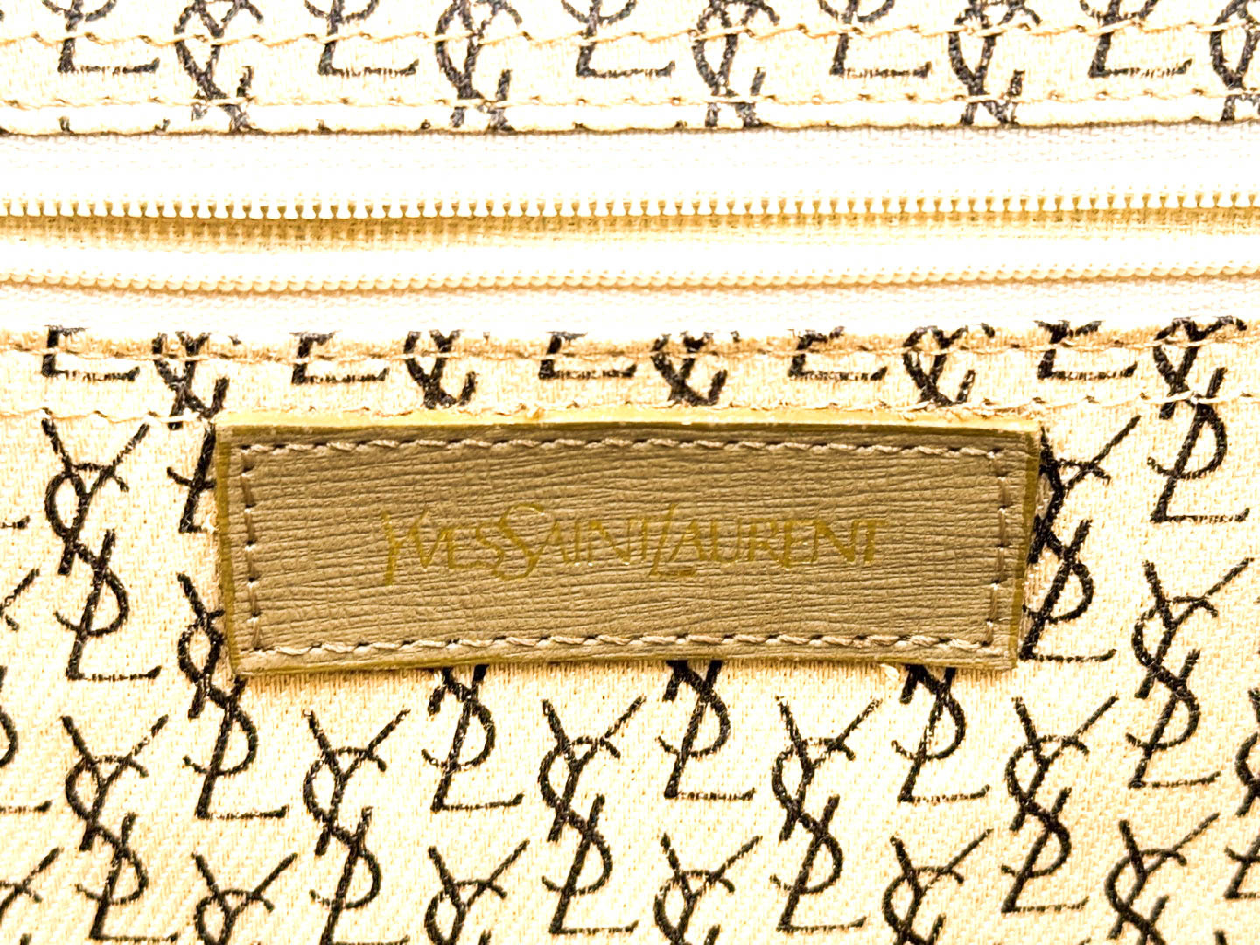 2-way leather handbag with strap and YSL logo. — view 10