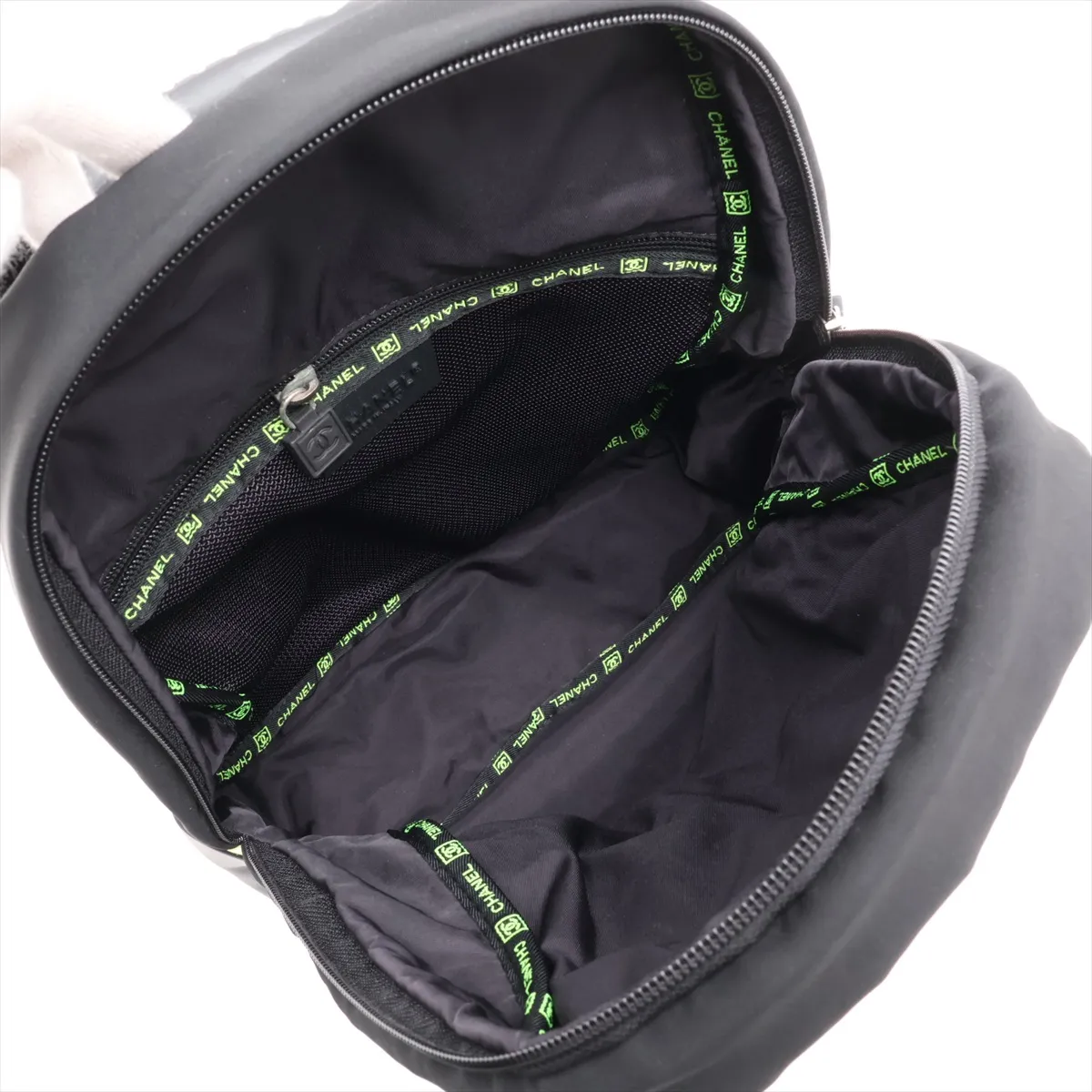 Sport Line Nylon Backpack, Black with Silver Hardware, 9543867, Series 9 — view 7