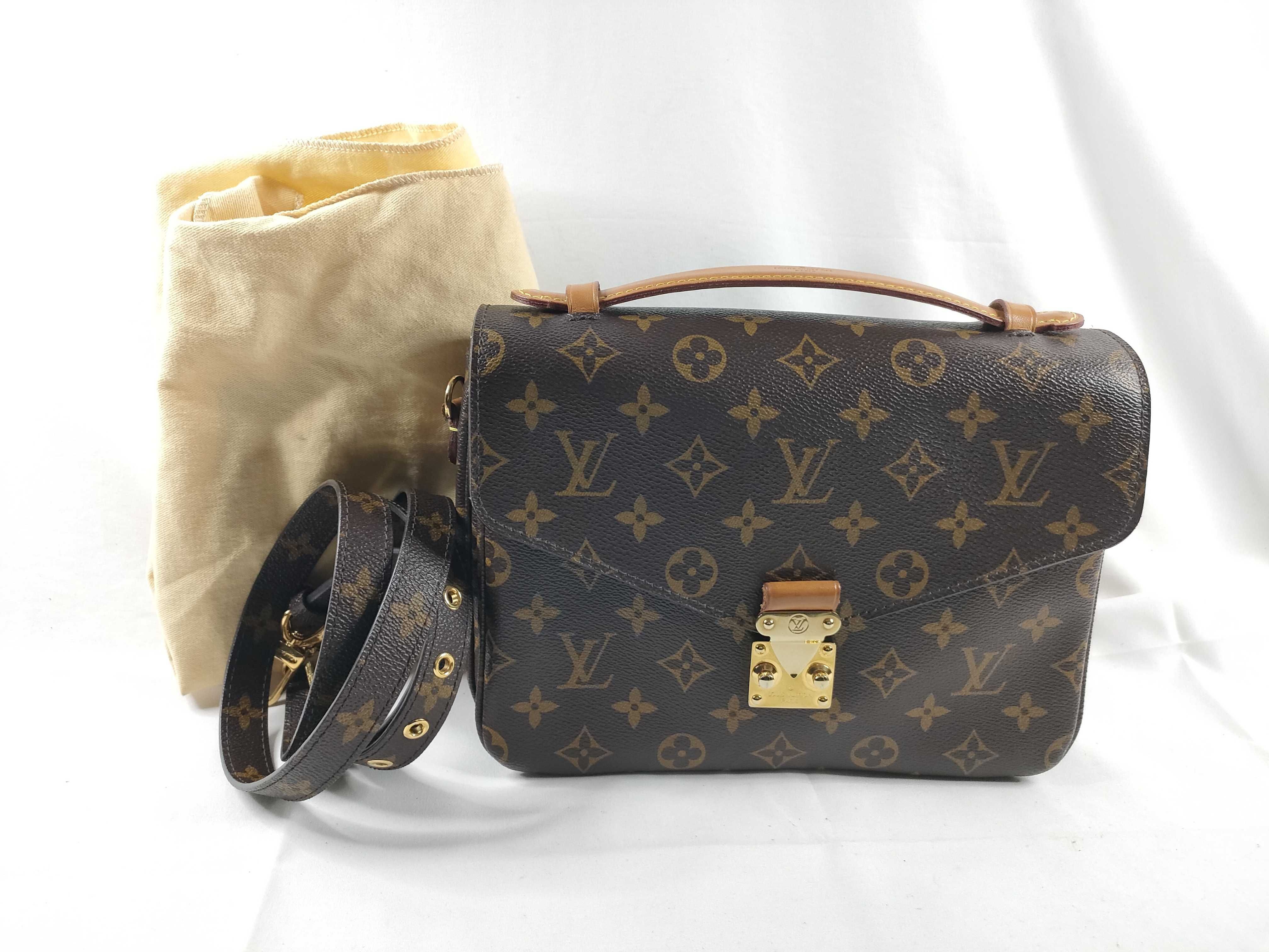 Monogram ID- Monogram Pochette Metis MM M44875 PL4106 Brown with strap #DR41 handbag