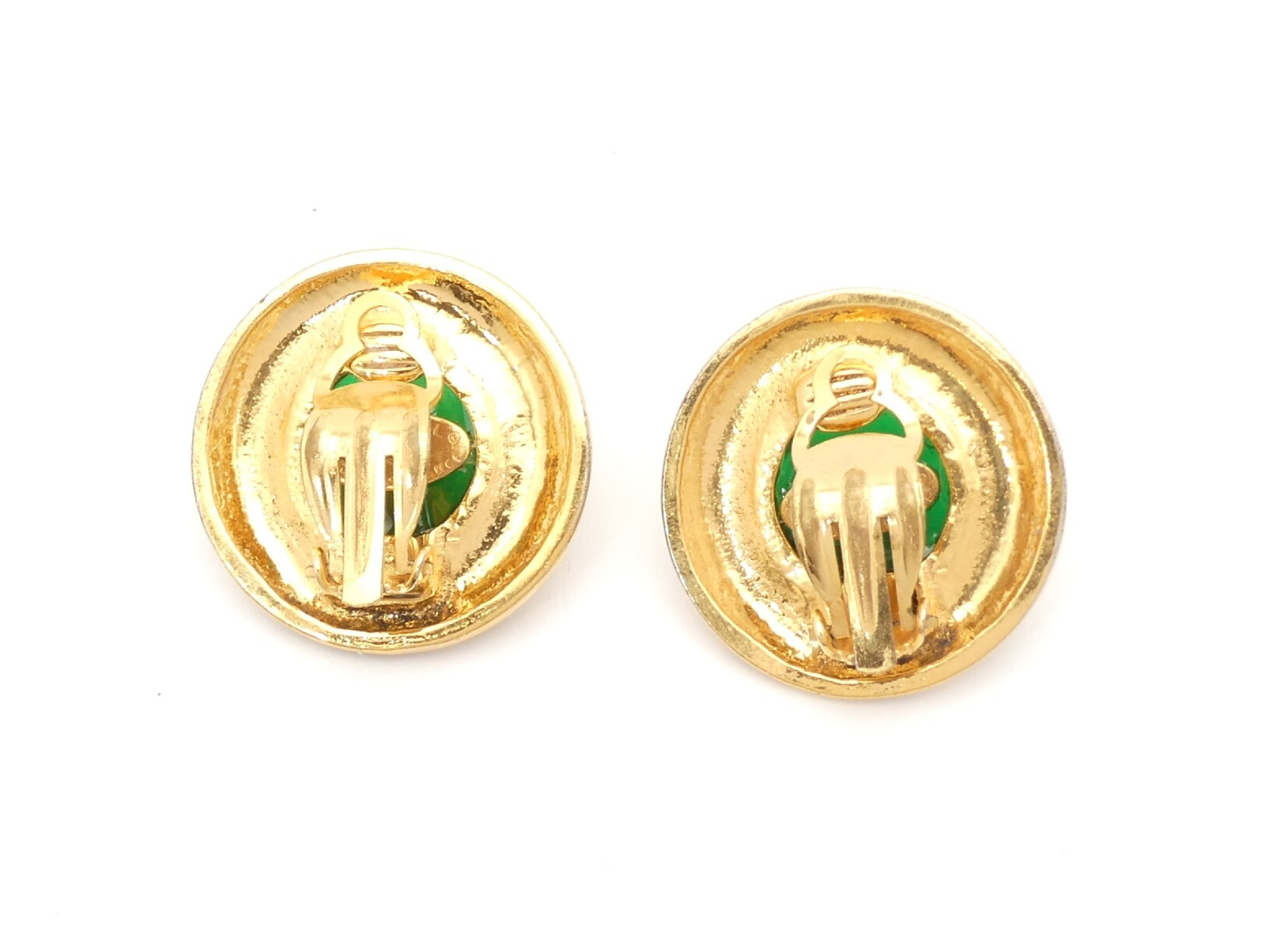 Coco Mark Round Gold Earrings — view 2