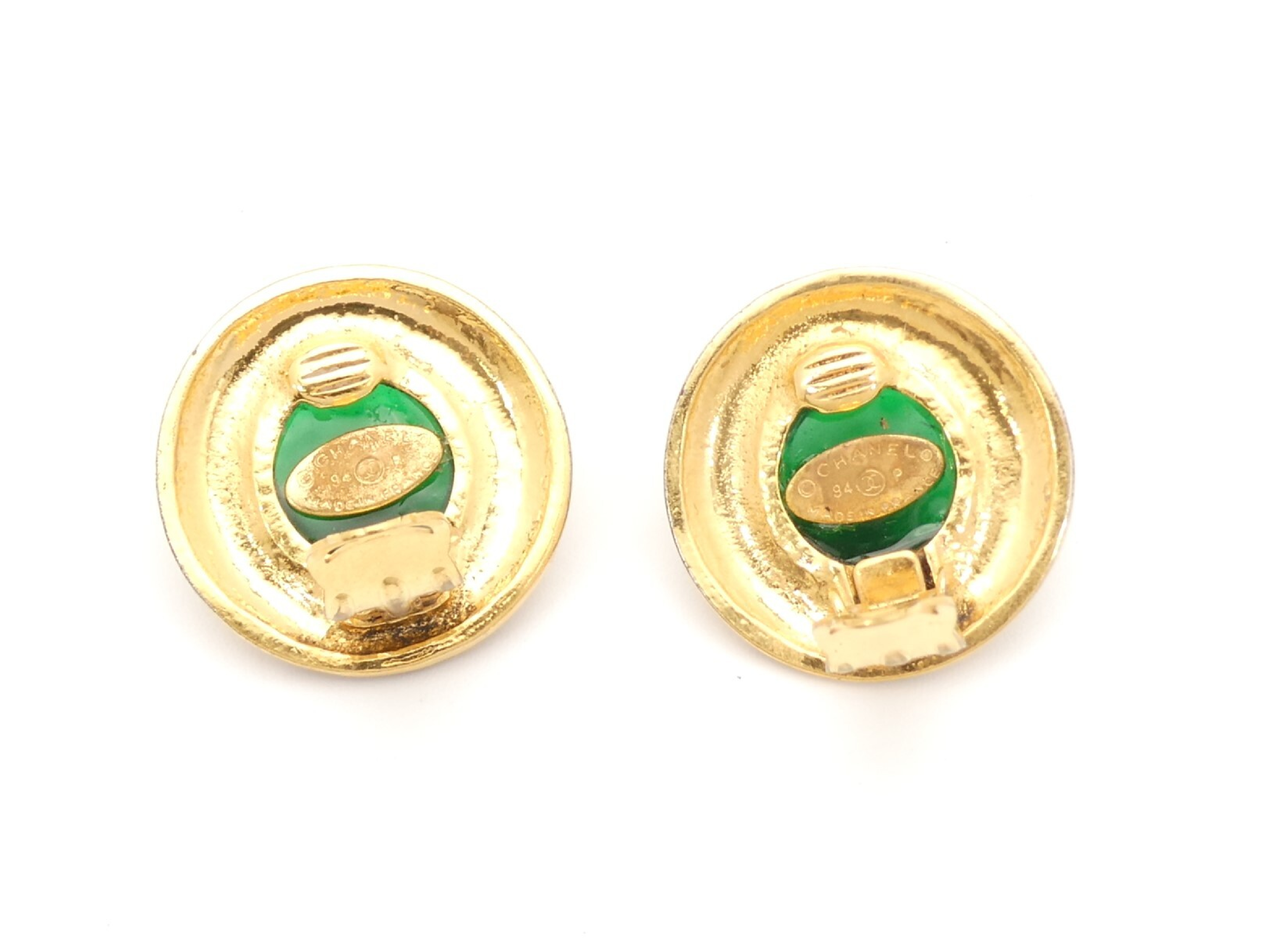Coco Mark Round Gold Earrings — view 3
