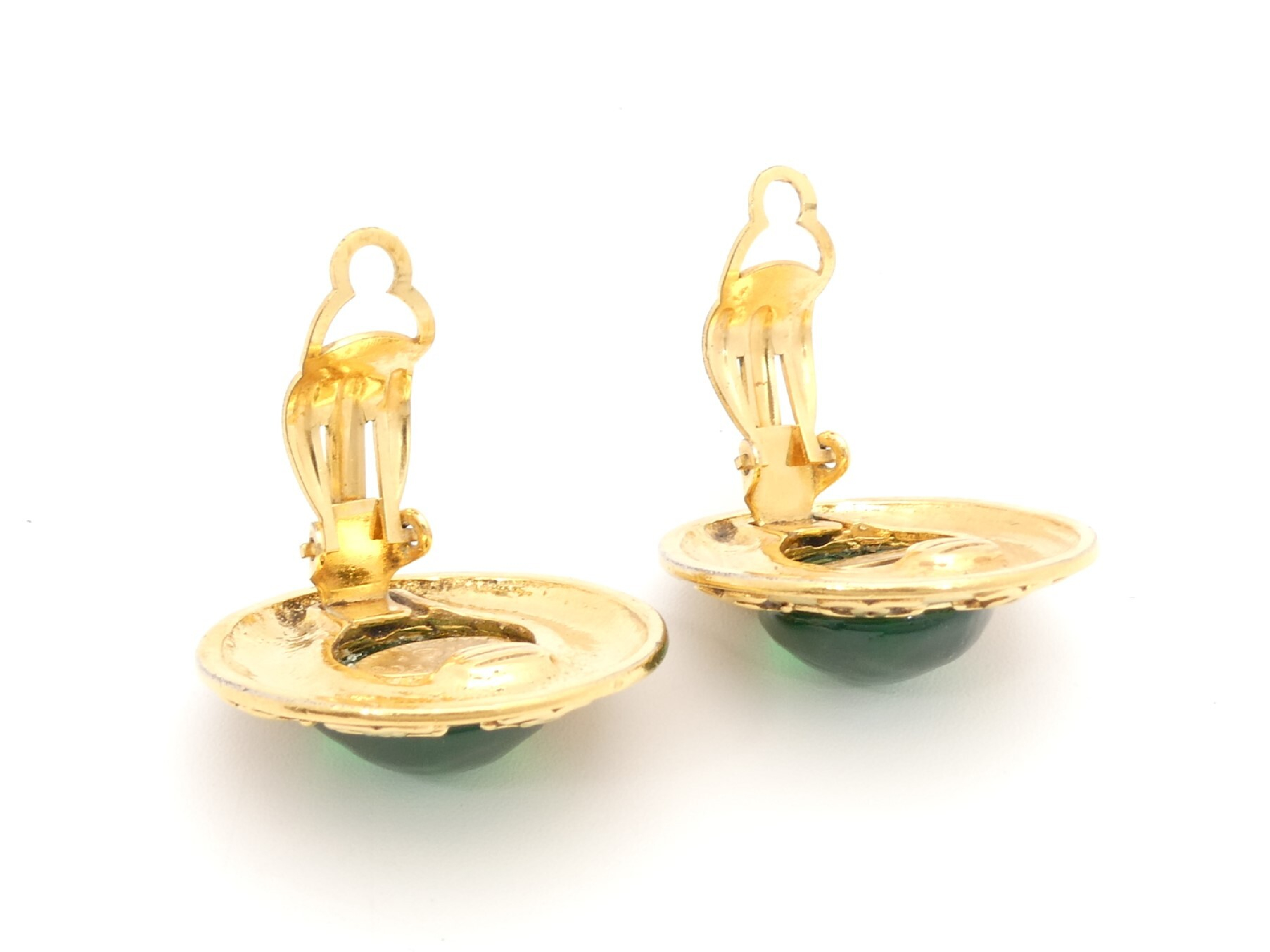 Coco Mark Round Gold Earrings — view 4