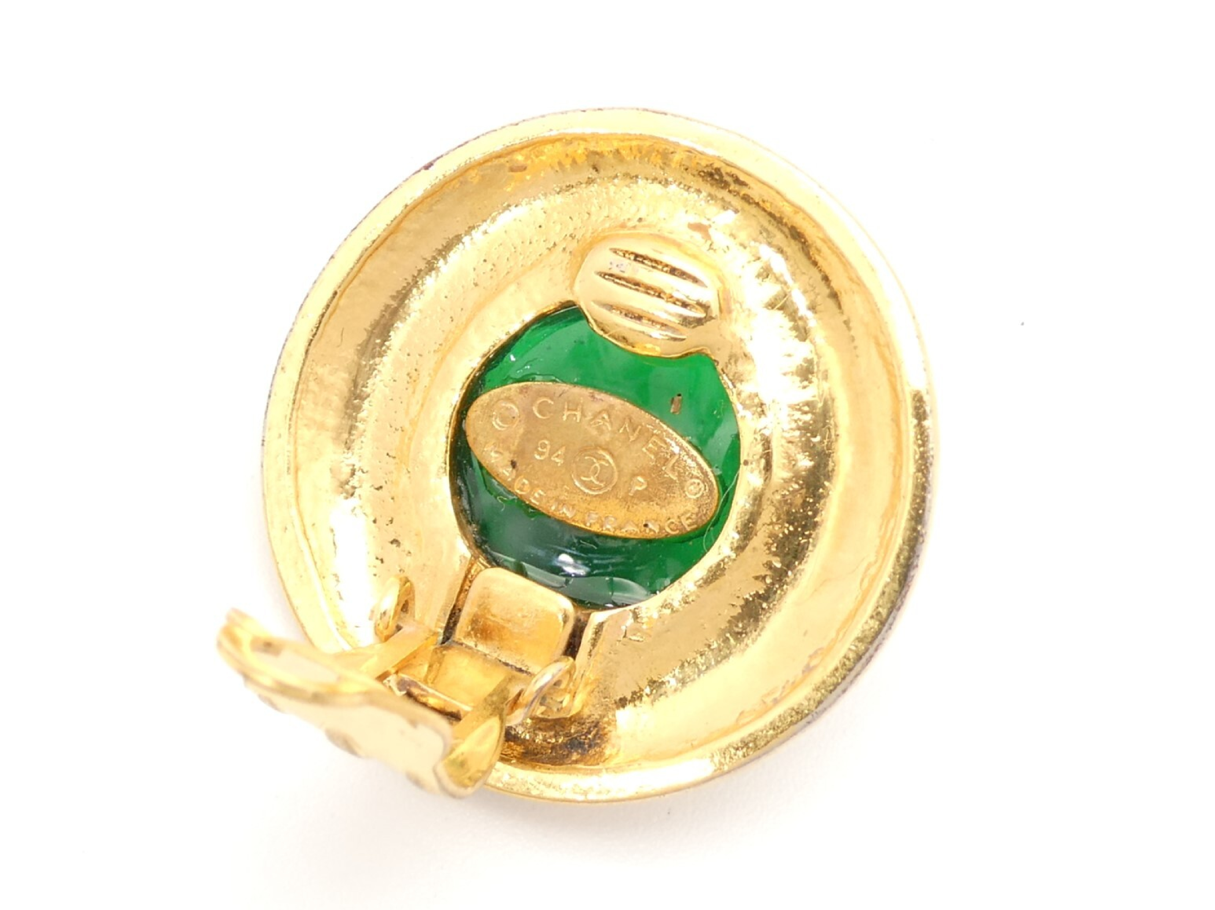 Coco Mark Round Gold Earrings — view 5