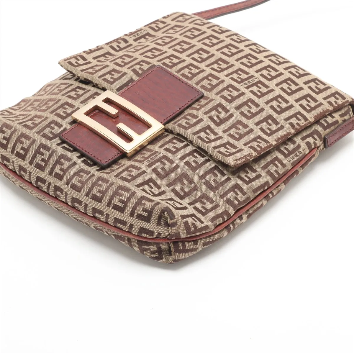 Zucchino Canvas x Leather Shoulder Bag Brown 8BT075 — view 3