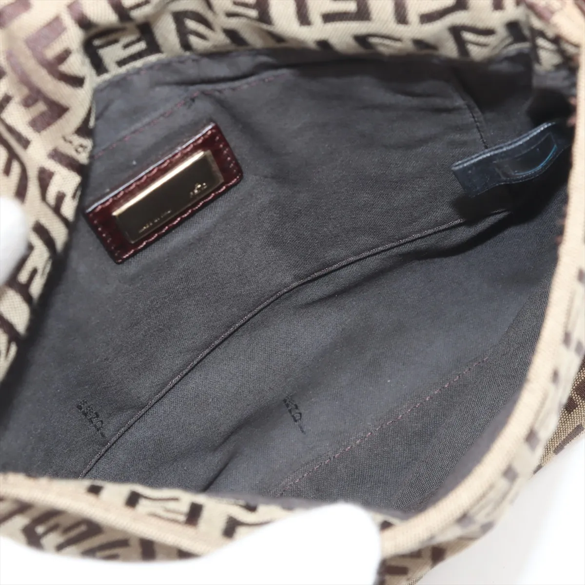 Zucchino Canvas x Leather Shoulder Bag Brown 8BT075 — view 6