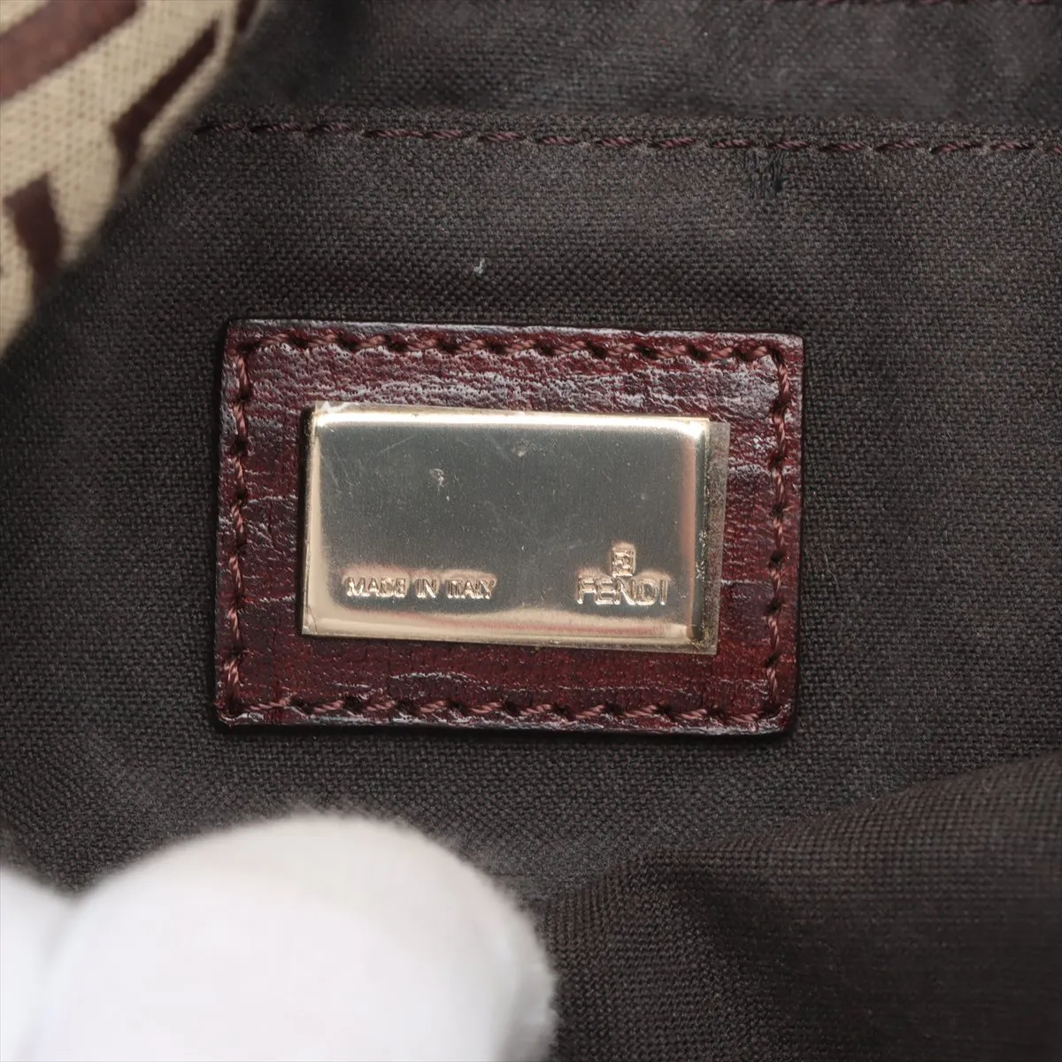 Zucchino Canvas x Leather Shoulder Bag Brown 8BT075 — view 8