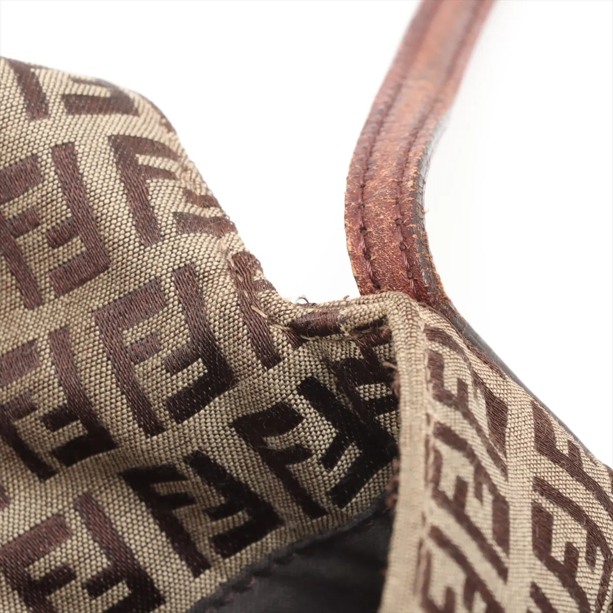 Zucchino Canvas x Leather Shoulder Bag Brown 8BT075 — view 10