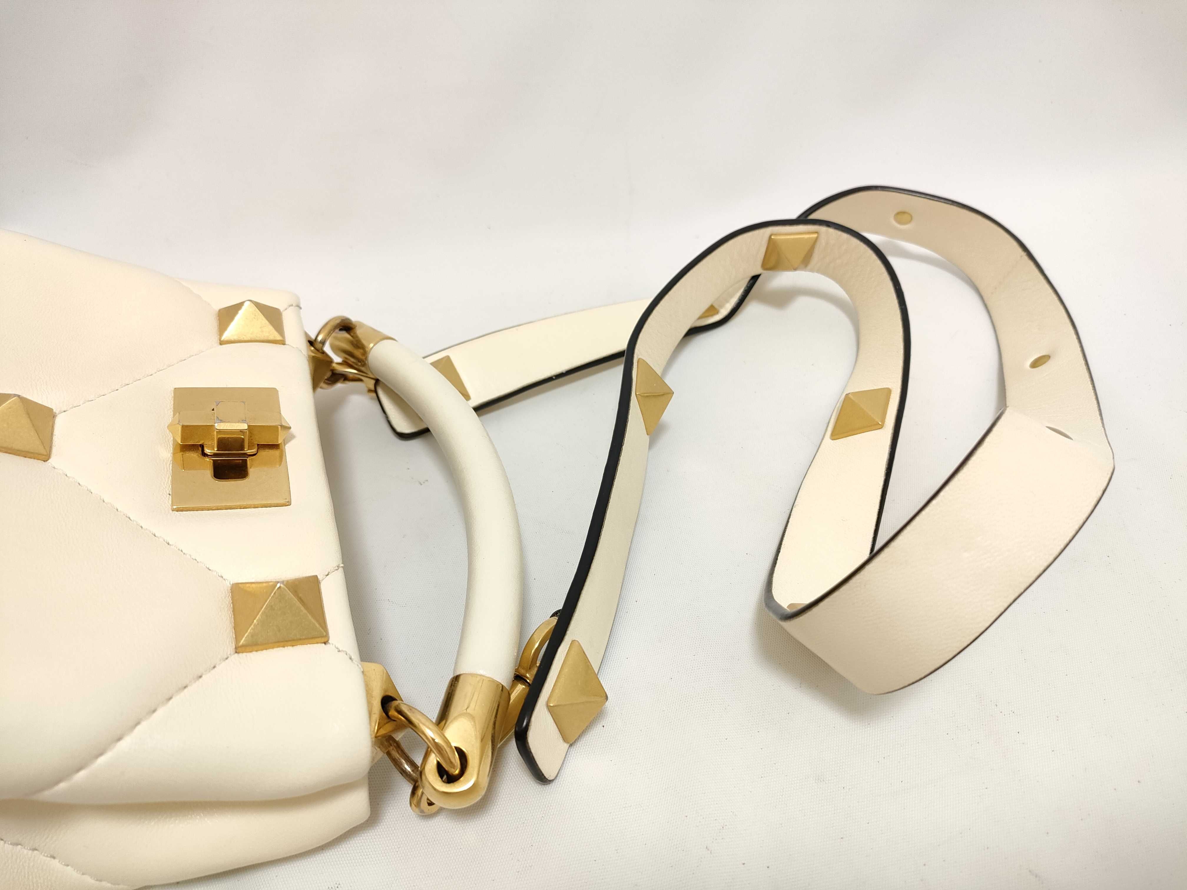 Roman Stud Ivory Leather 2-Way Handbag — view 3