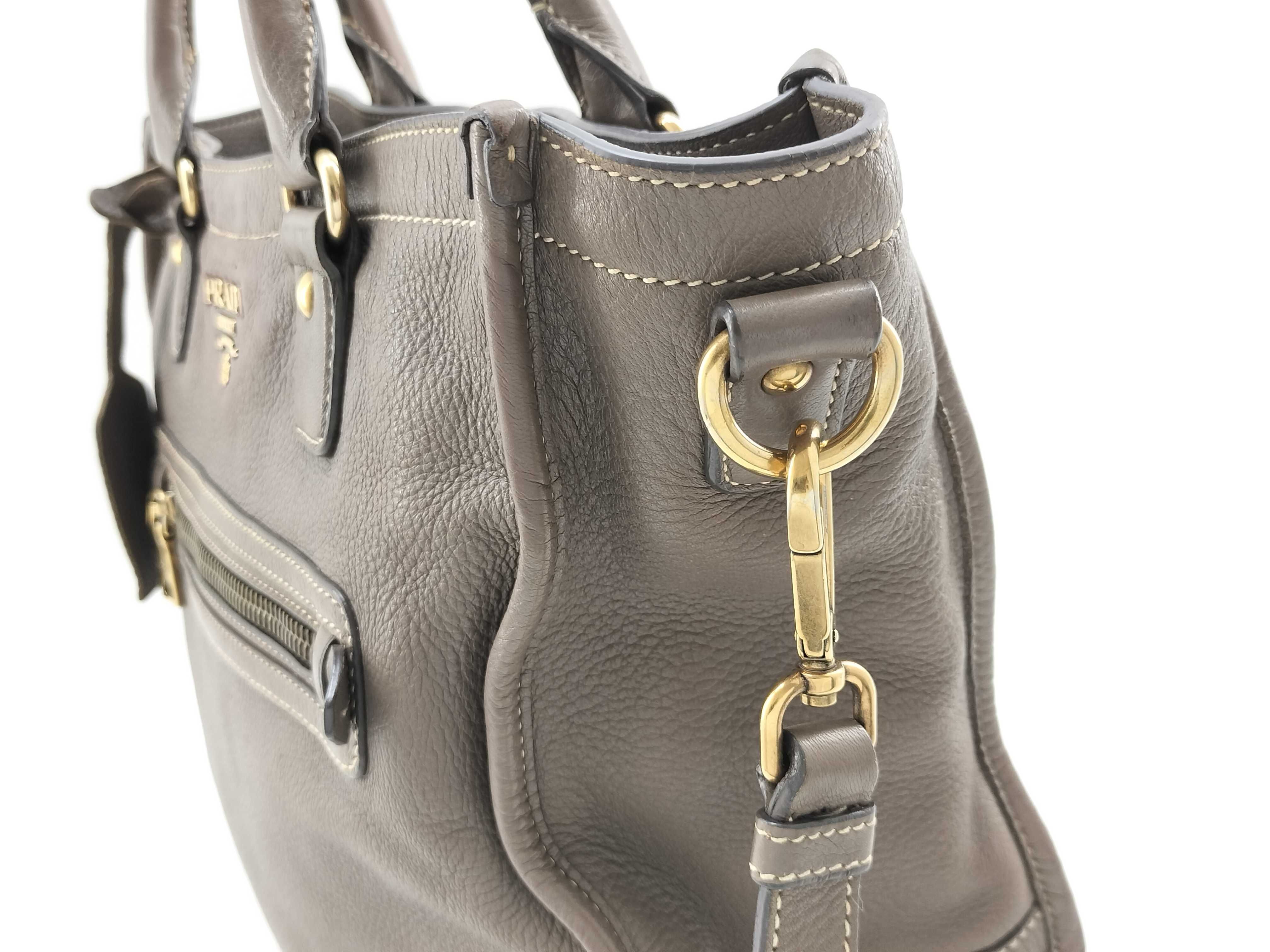 Cergo Gold Logo Tote Shoulder Bag 2-Way Gray BR4739 Tote Bag — view 3
