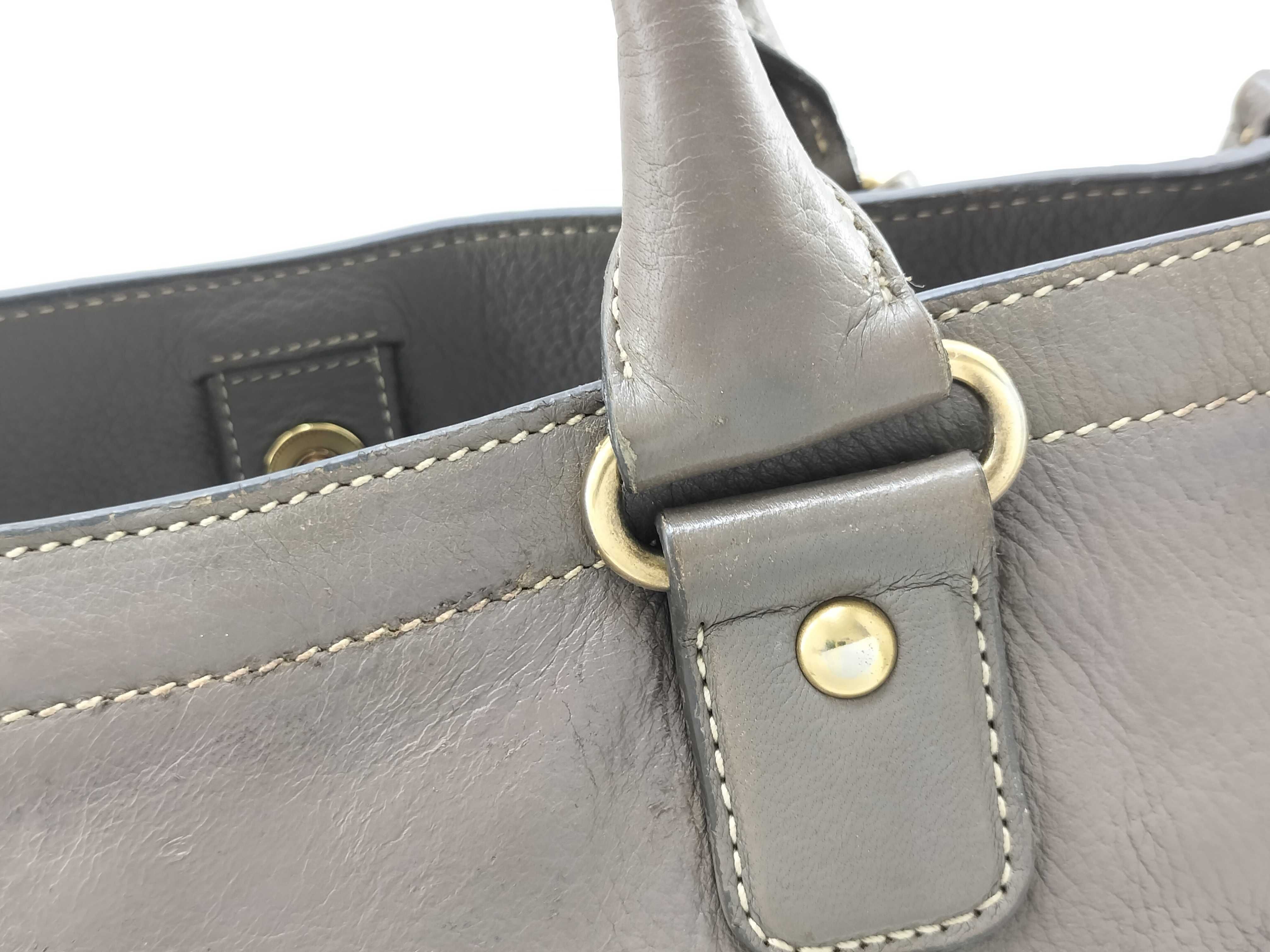 Cergo Gold Logo Tote Shoulder Bag 2-Way Gray BR4739 Tote Bag — view 5