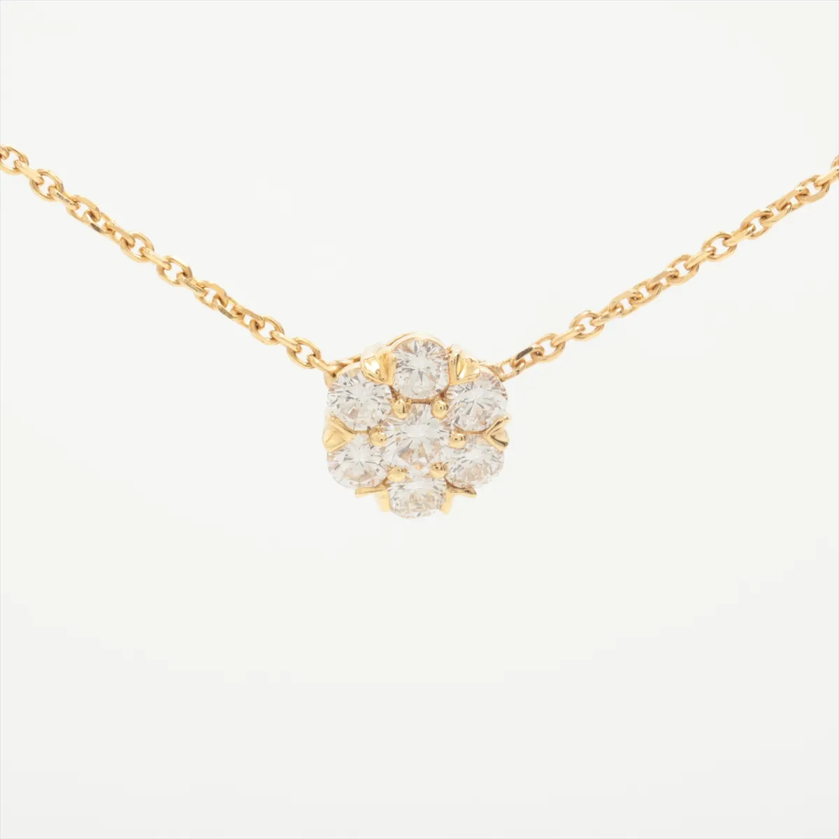 Fleurette Diamond Necklace, 750 (Yellow Gold), 6.7g, CL8917. Features: loose clasp, — view 2