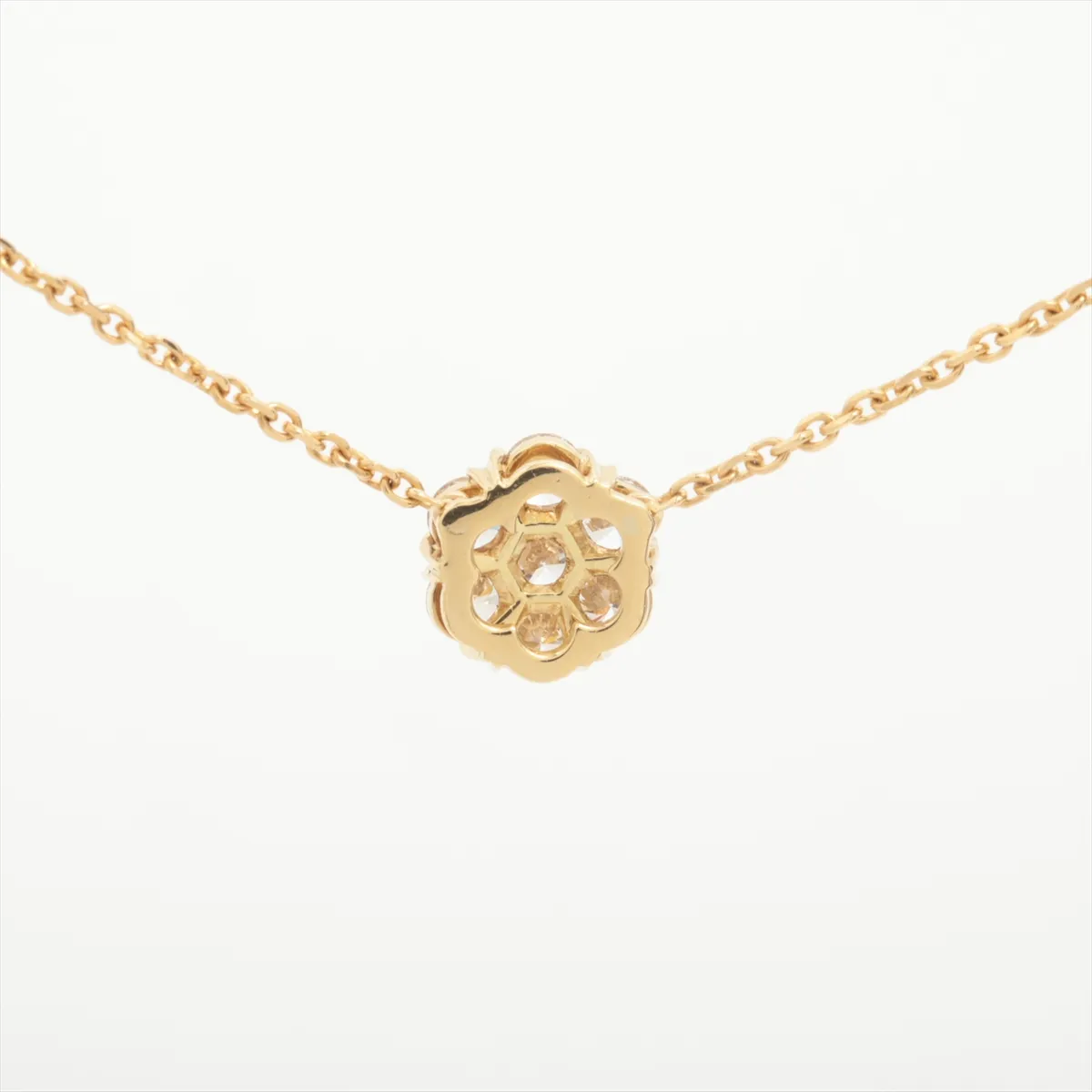 Fleurette Diamond Necklace, 750 (Yellow Gold), 6.7g, CL8917. Features: loose clasp, — view 3