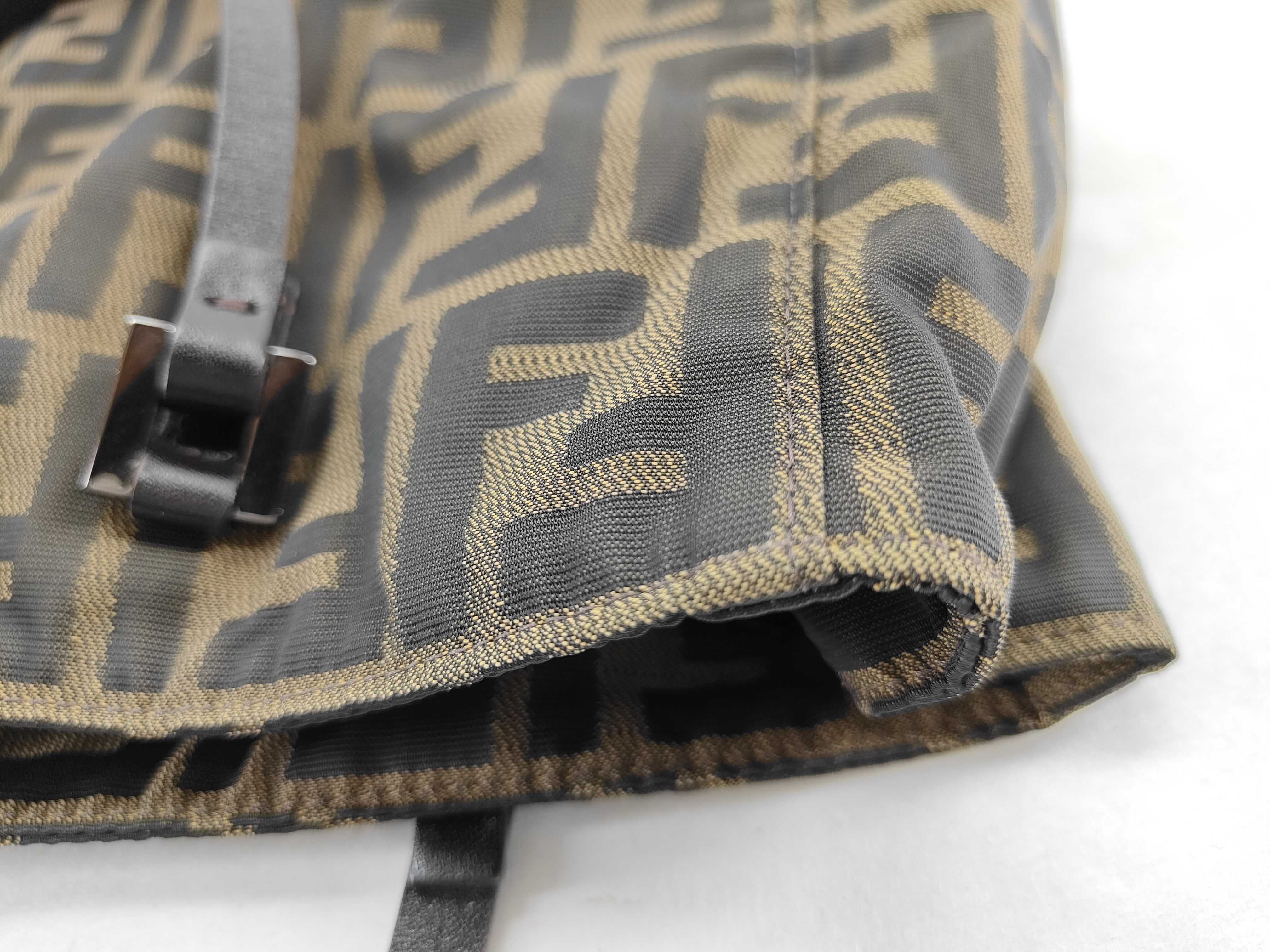 Mini Tote Bag, Nylon Canvas/Leather, Brown, 3202.8BH018.028 (Handbag) — view 13