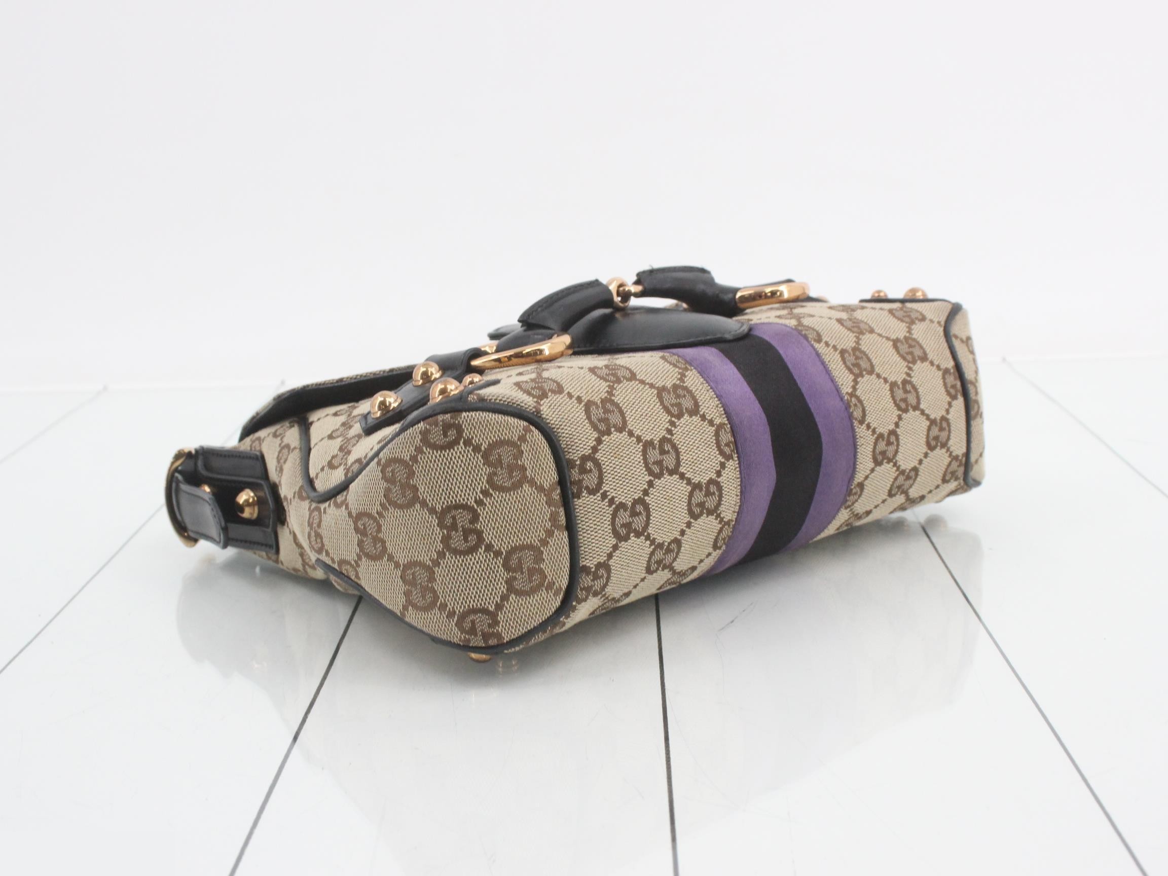 Horsebit GG Canvas Leather One-Shoulder Bag — view 5