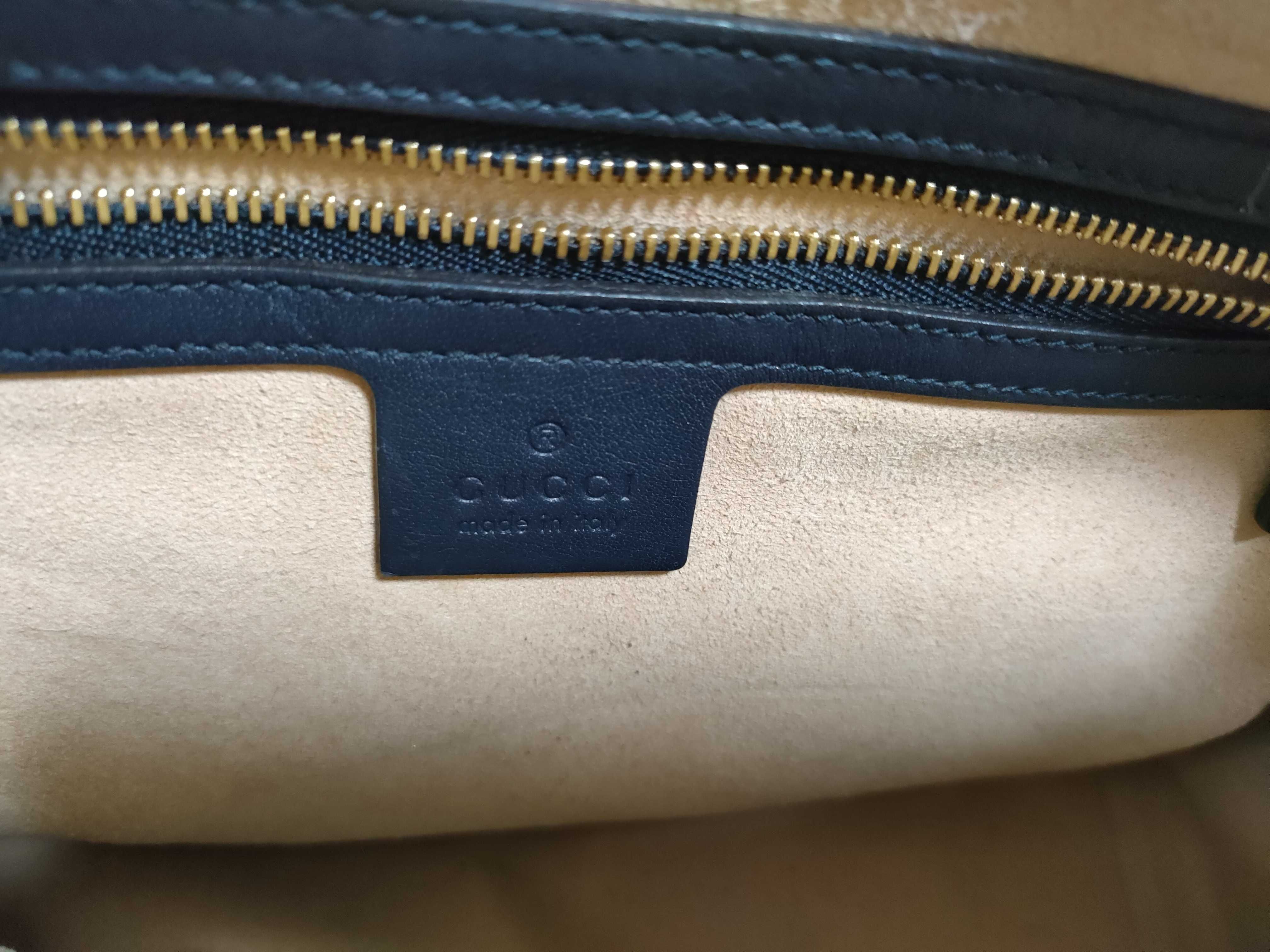 ID- GG Boston 26 Canvas Navy Handbag GHW 658572-2067 Handbag — view 11