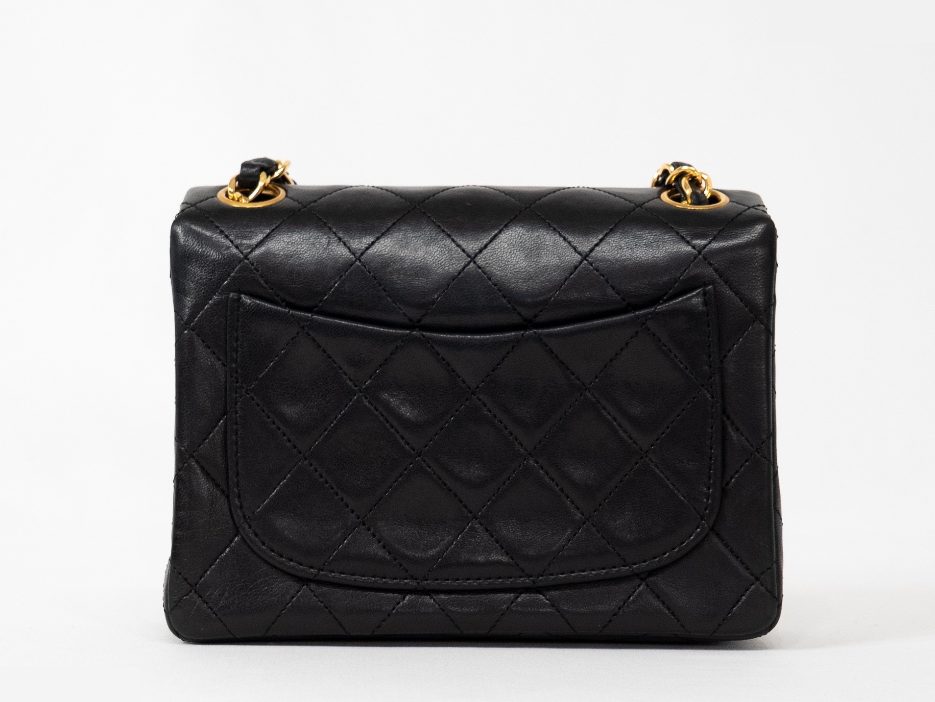 Mini Matelassé Seal Black Lambskin — view 2