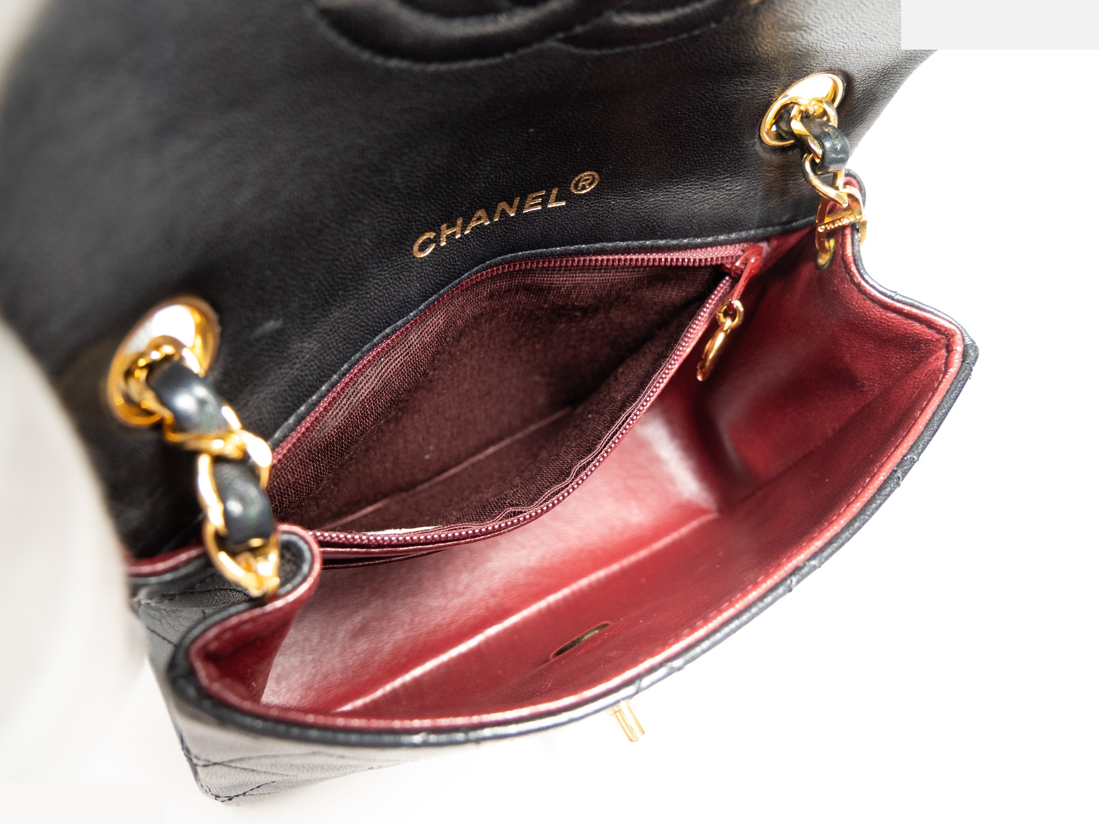 Mini Matelassé Seal Black Lambskin — view 11