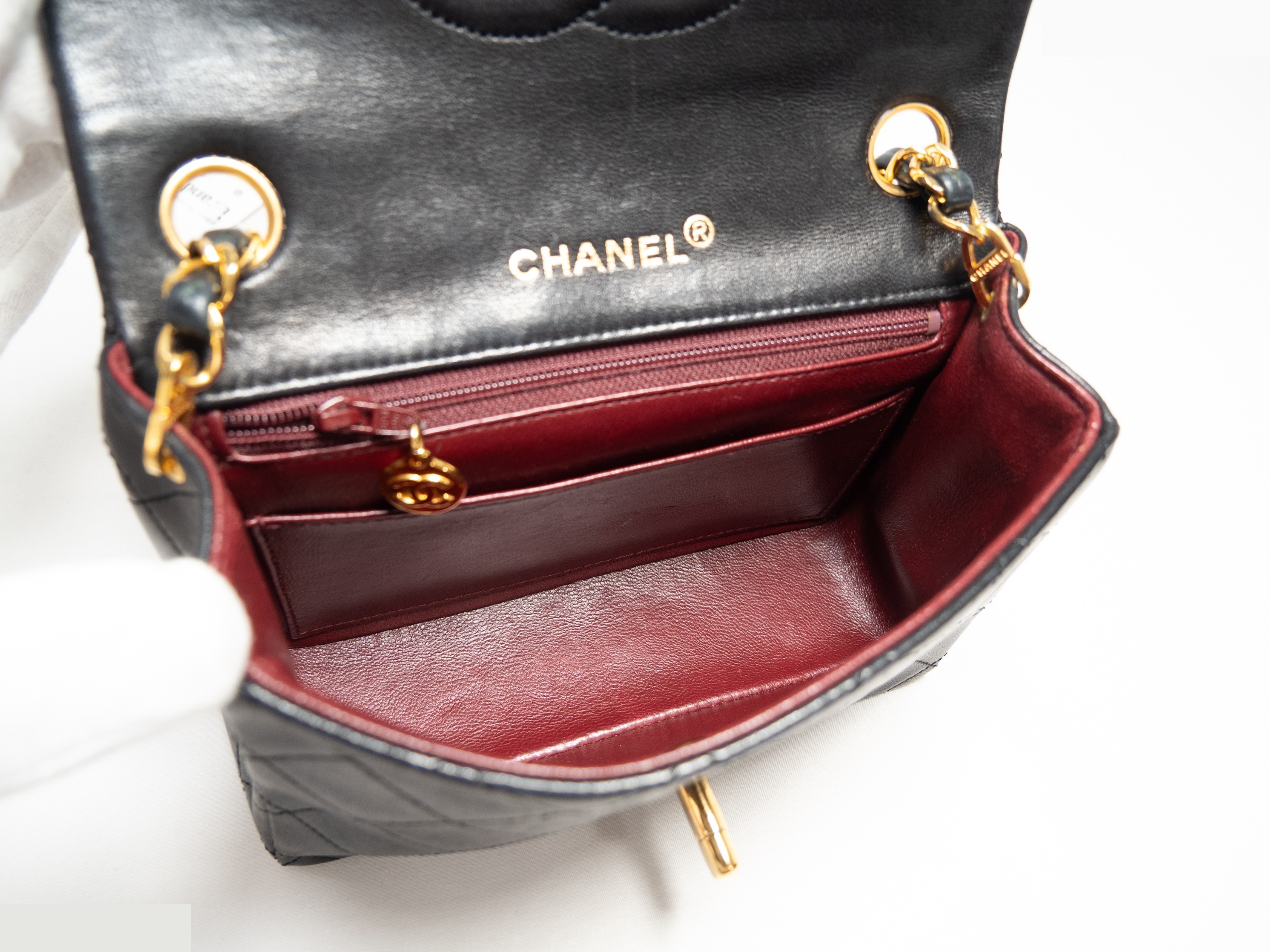 Mini Matelassé Seal Black Lambskin — view 9