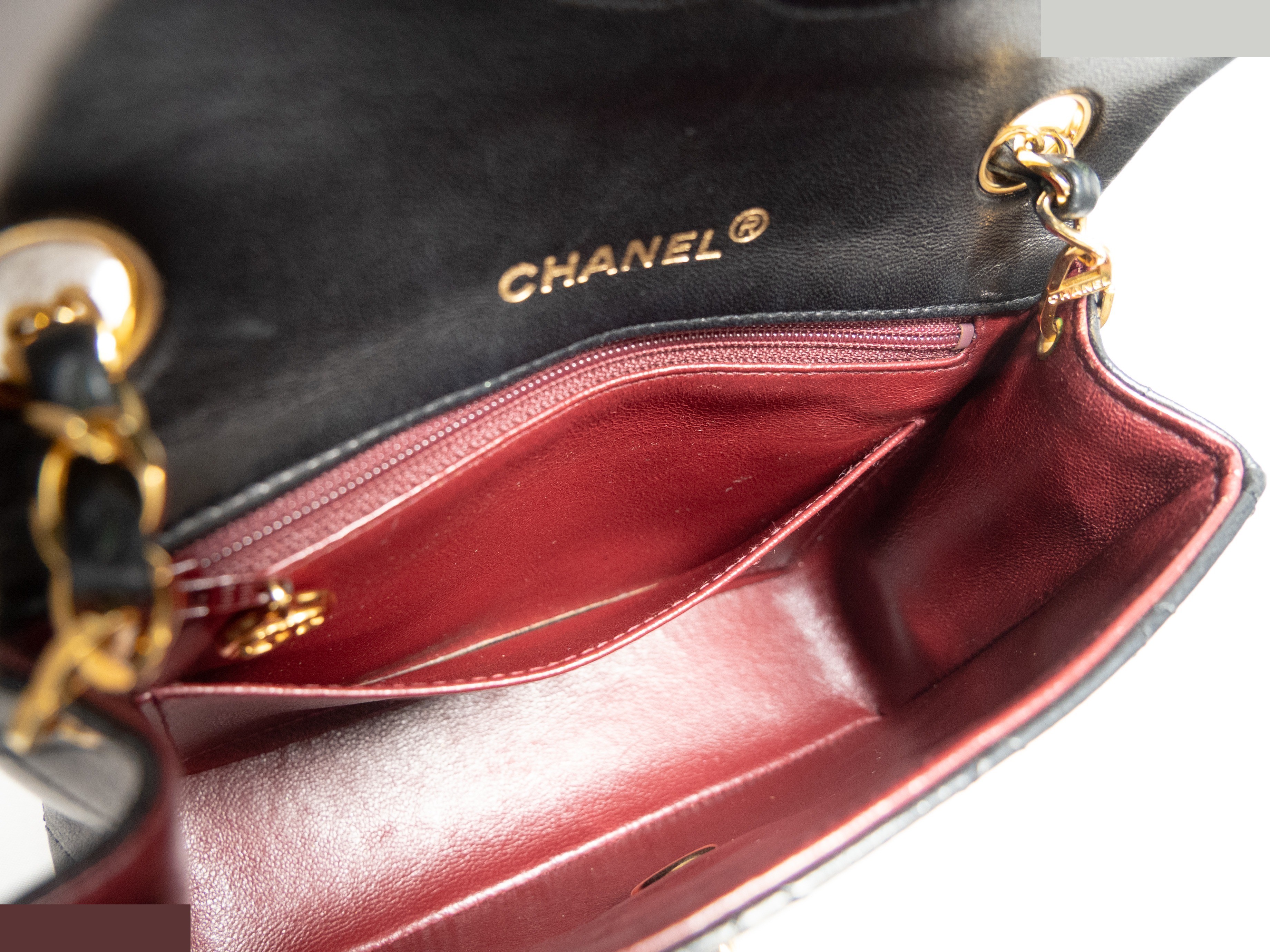 Mini Matelassé Seal Black Lambskin — view 10