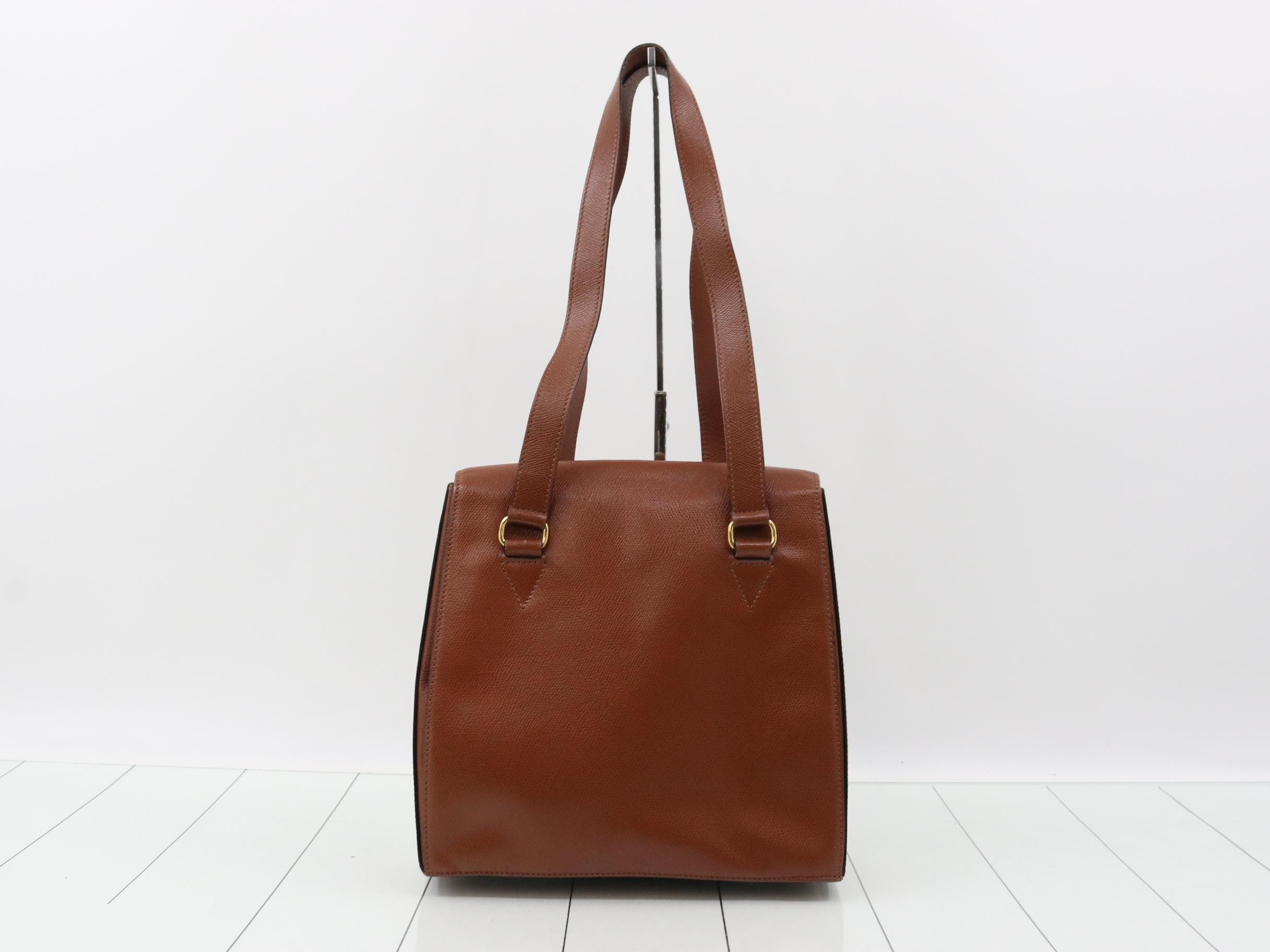 Leather semi-shoulder bag, brown tones — view 2