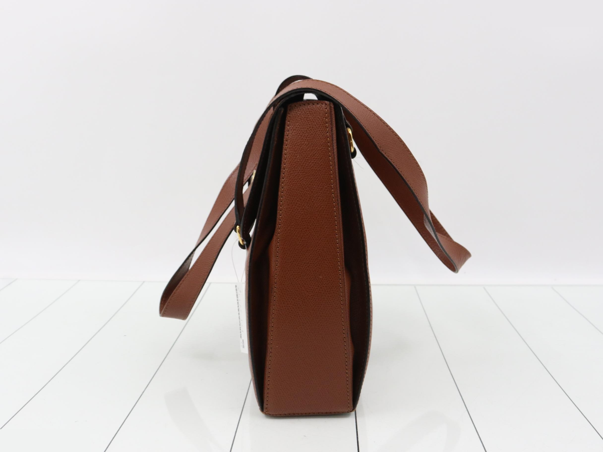 Leather semi-shoulder bag, brown tones — view 3