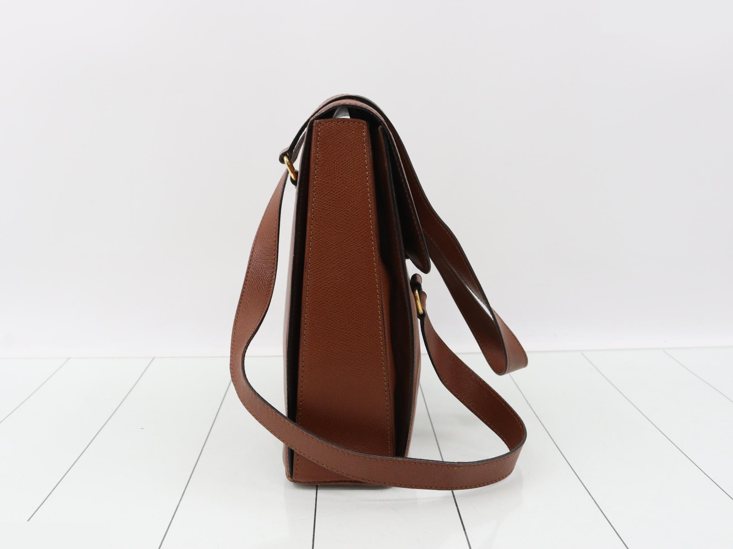 Leather semi-shoulder bag, brown tones — view 4