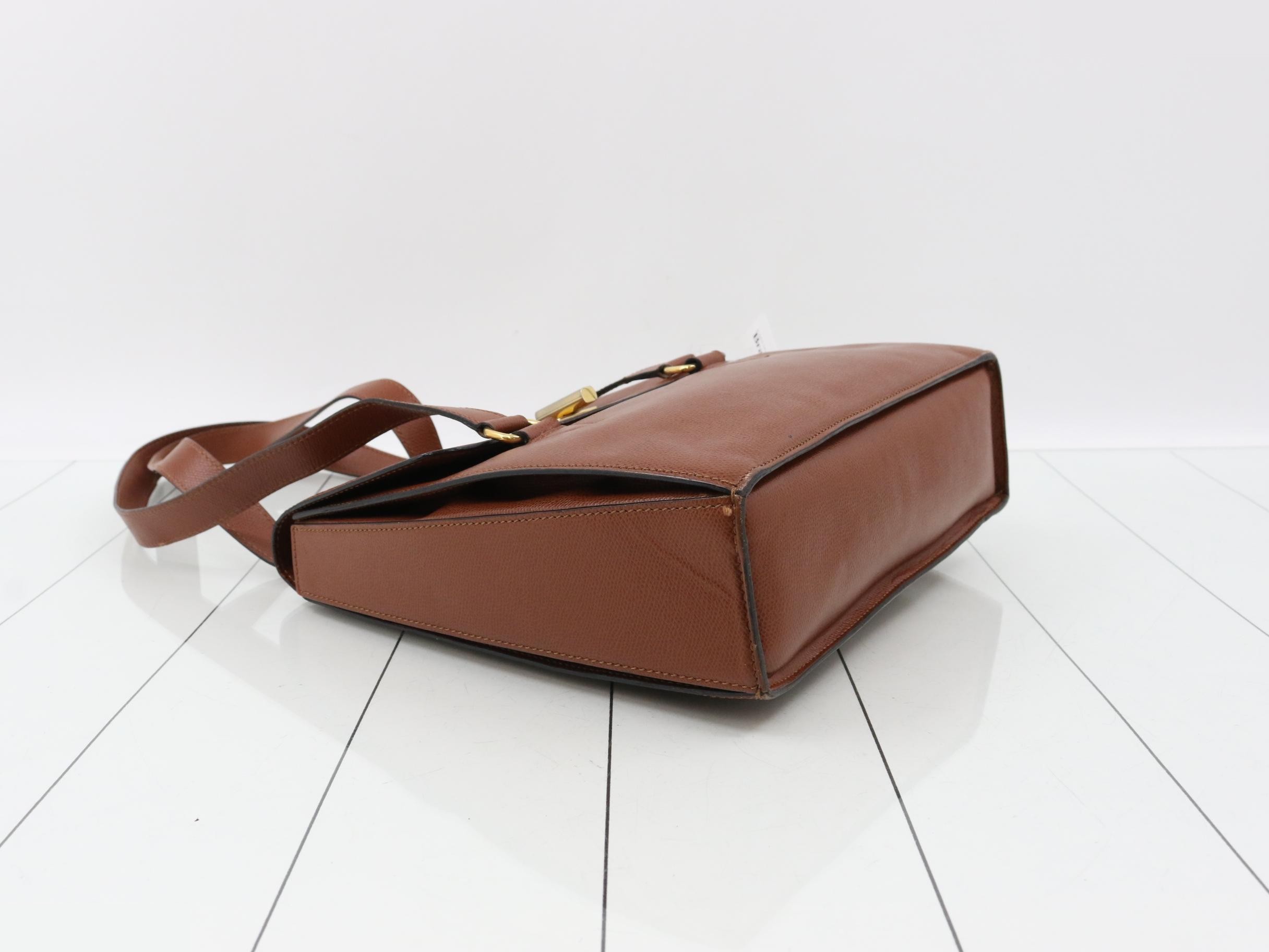 Leather semi-shoulder bag, brown tones — view 5