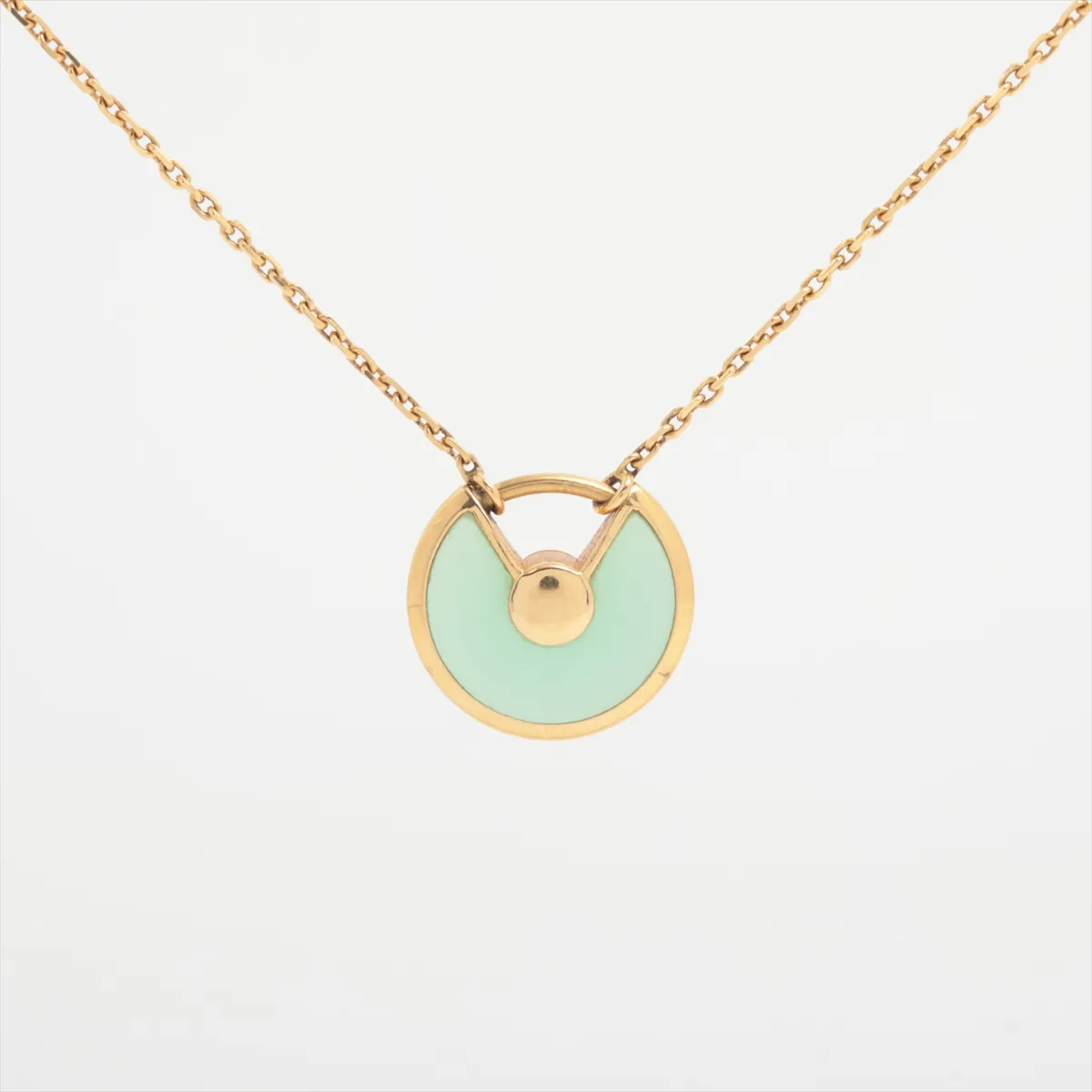 Amulette de Cartier Chrysoprase Diamond Necklace, 750 (Yellow Gold), 3.3g, BAH180, — view 2