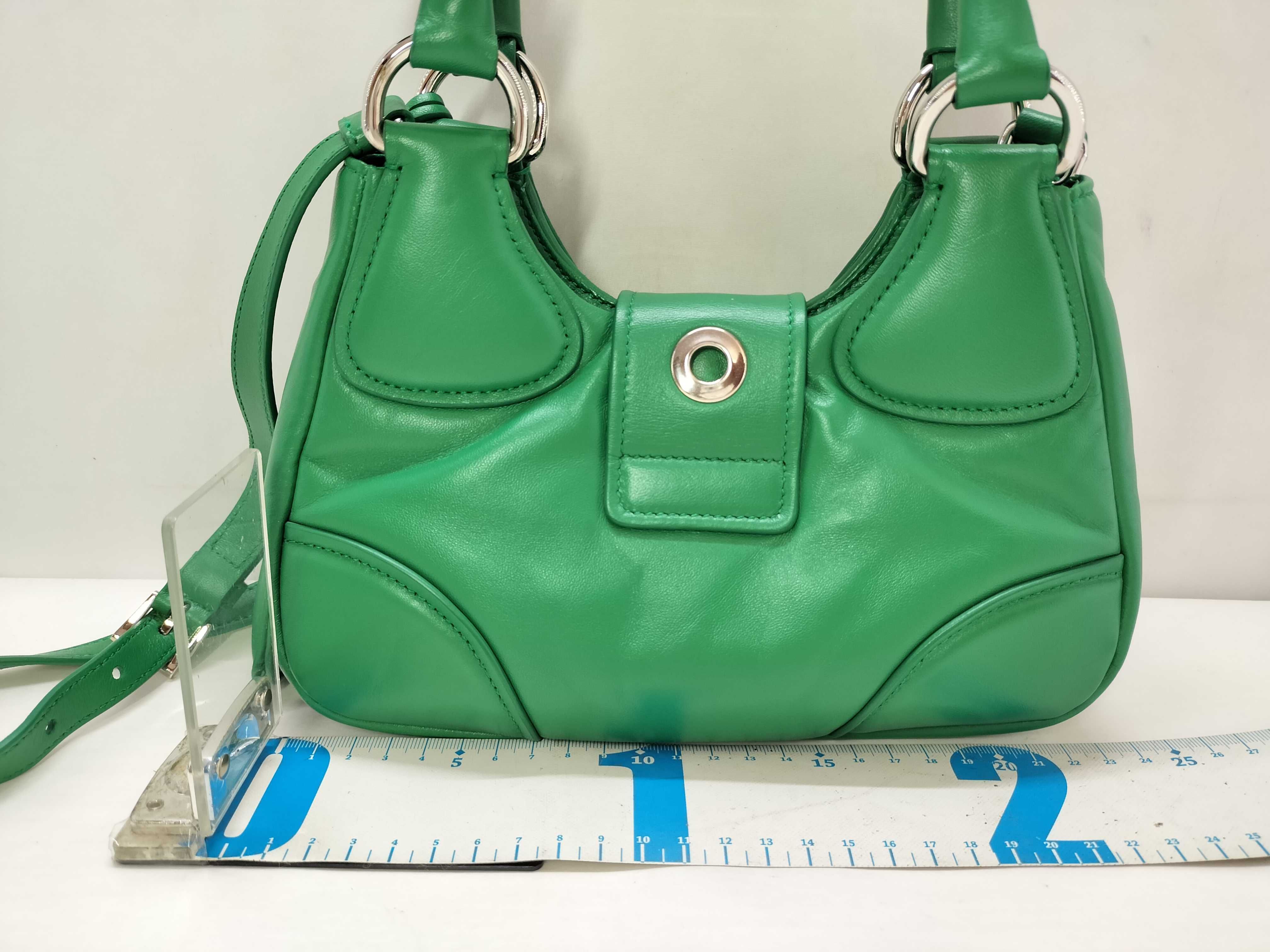 Nappa Soft Moon Leather 2-Way Handbag Green Handbag — view 2