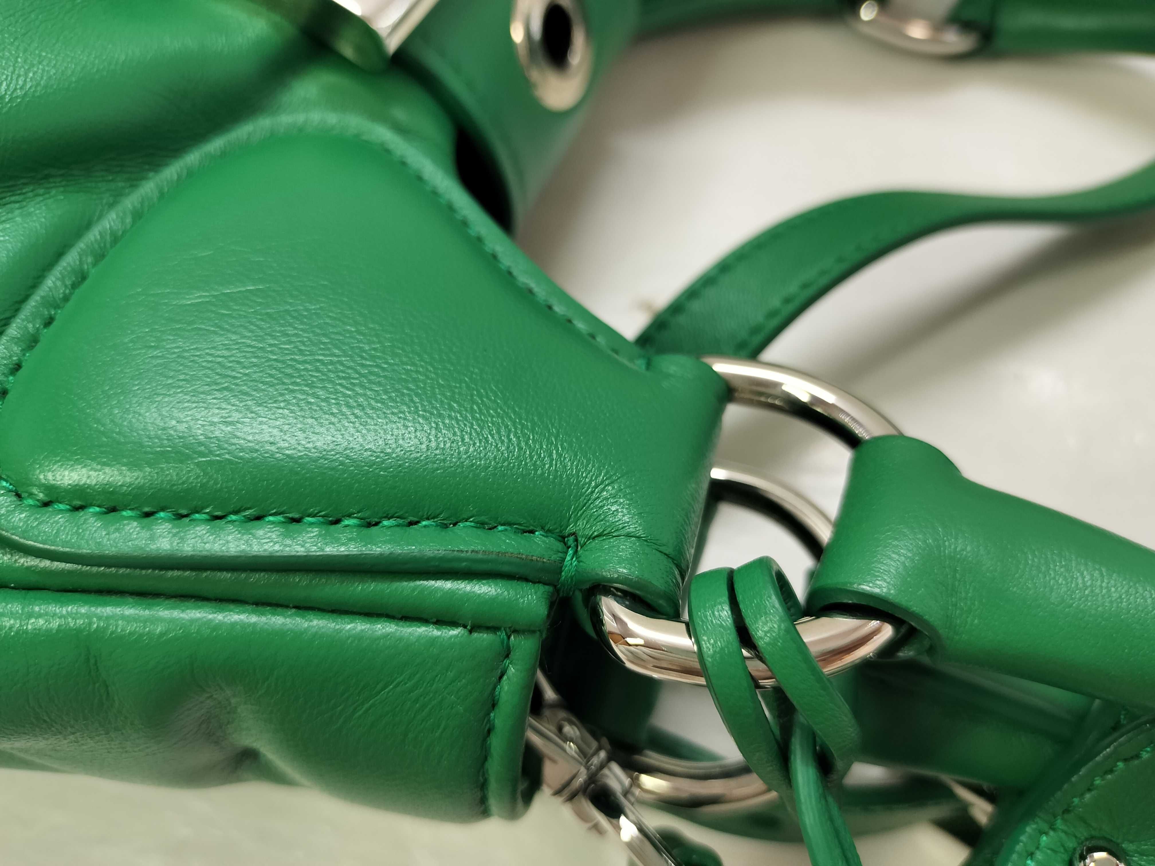 Nappa Soft Moon Leather 2-Way Handbag Green Handbag — view 5