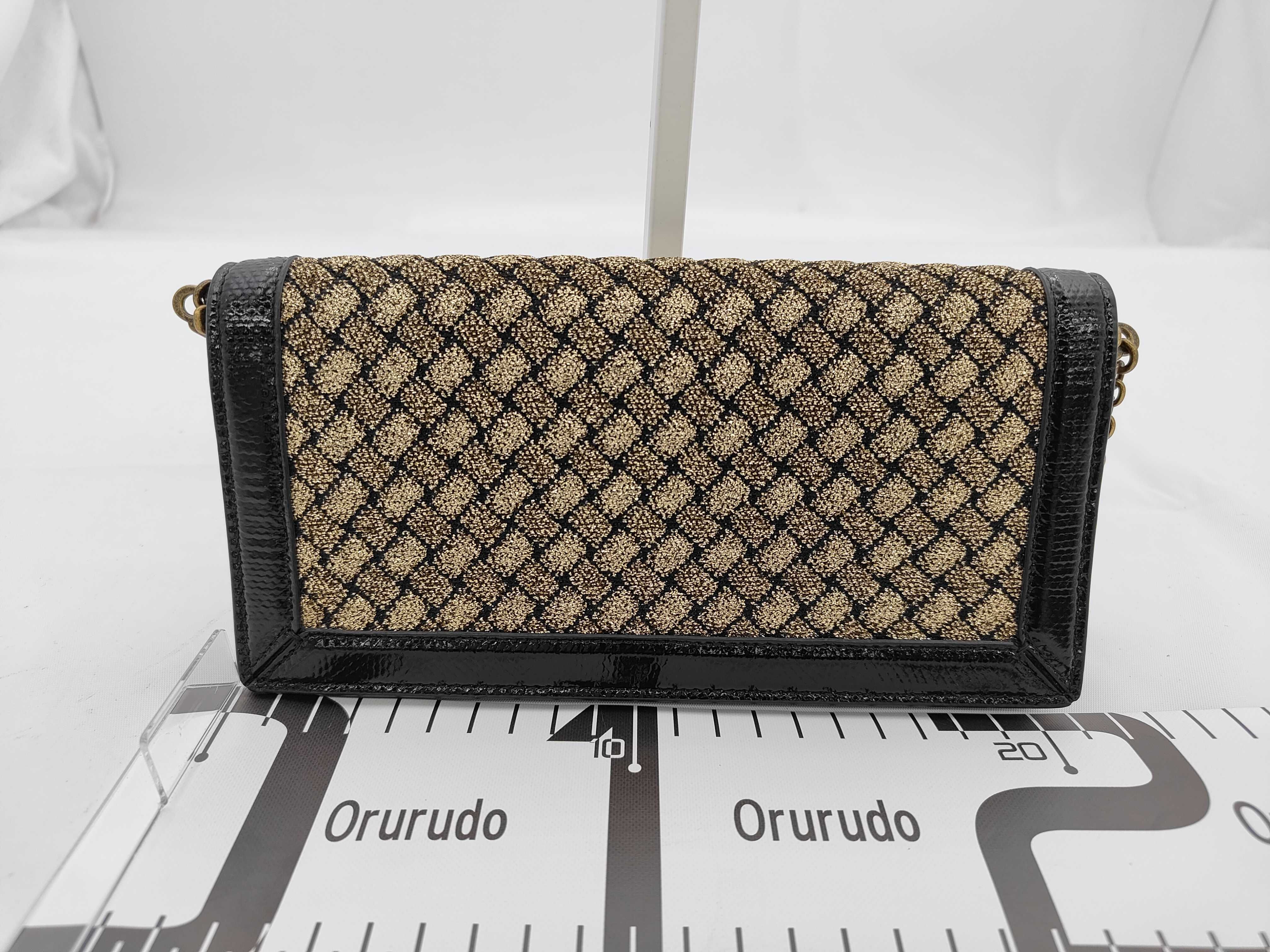 Intrecciato Chain Wallet Black x Gold Bag — view 2