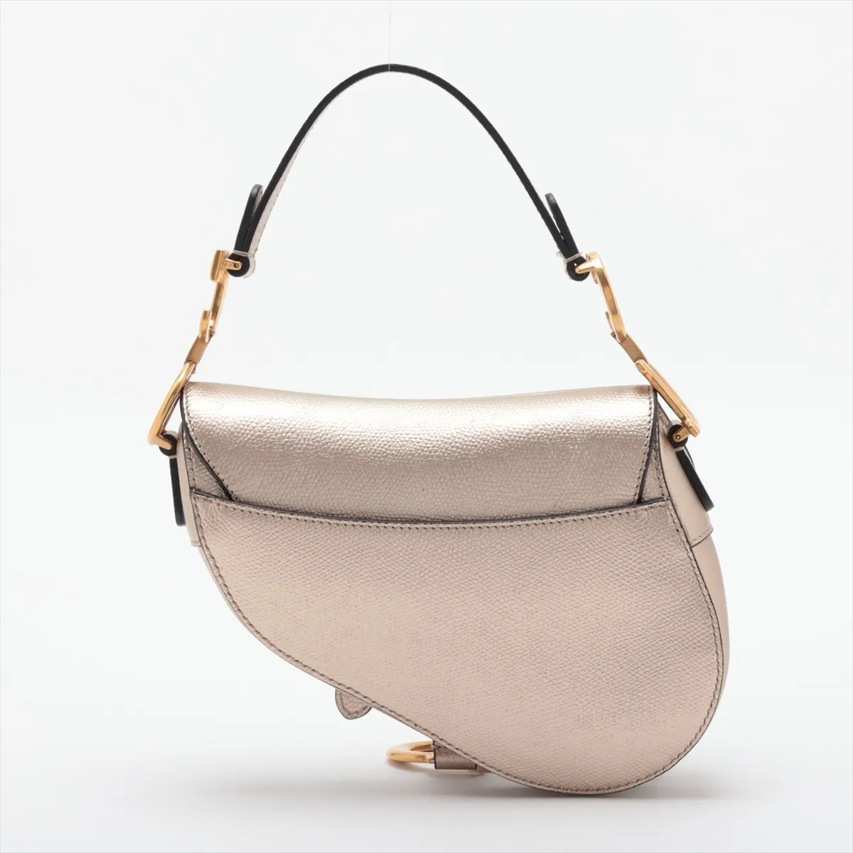 Saddle Leather Handbag, Gold — view 2