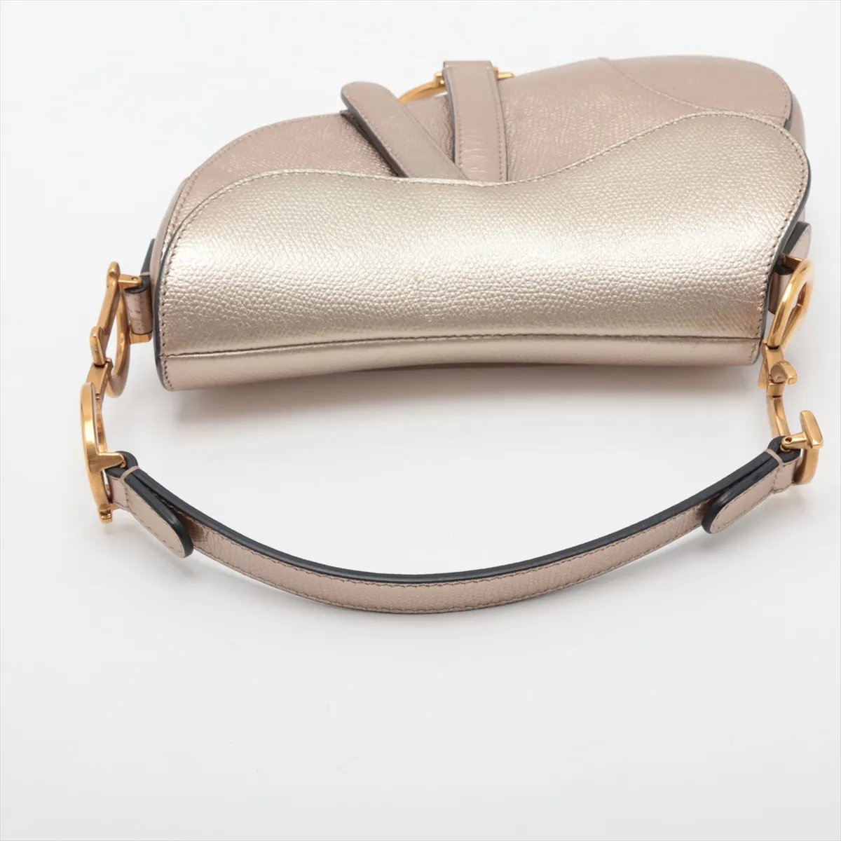 Saddle Leather Handbag, Gold — view 5