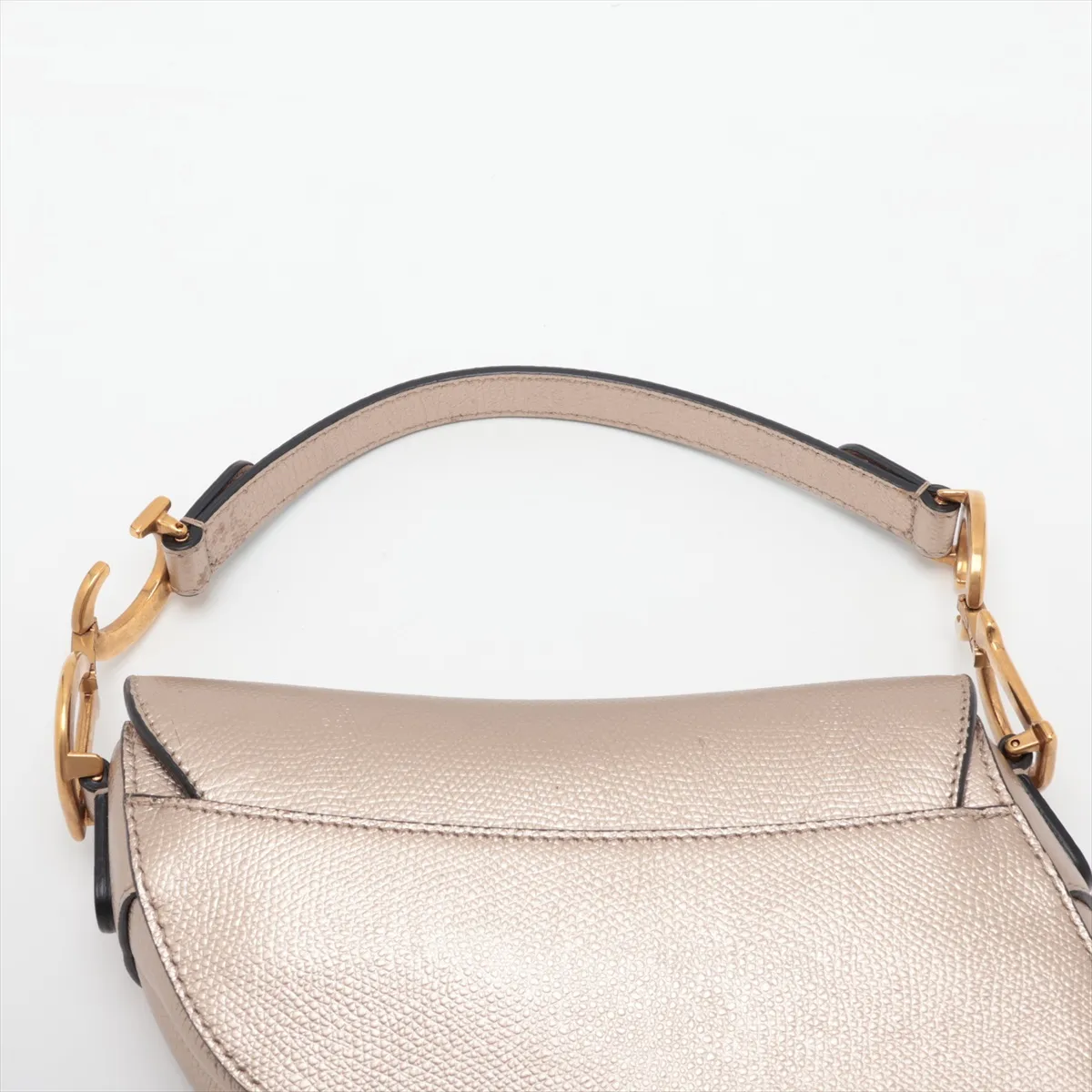 Saddle Leather Handbag, Gold — view 6