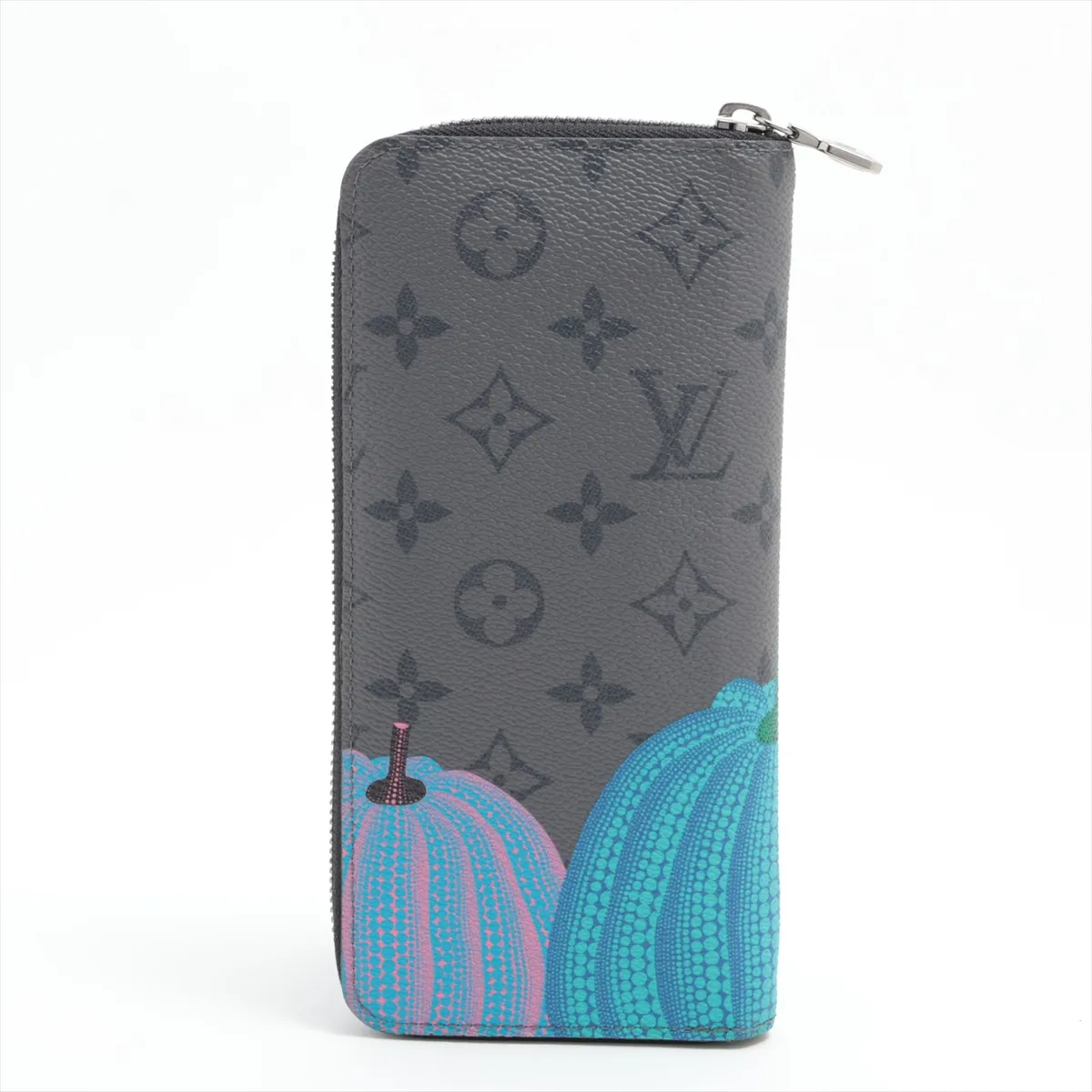 x Yayoi Kusama Monogram Eclipse LV x YK Zippy Wallet Vertical M81971 Leather Round Zip Wallet Black (RFID detected) — view 2