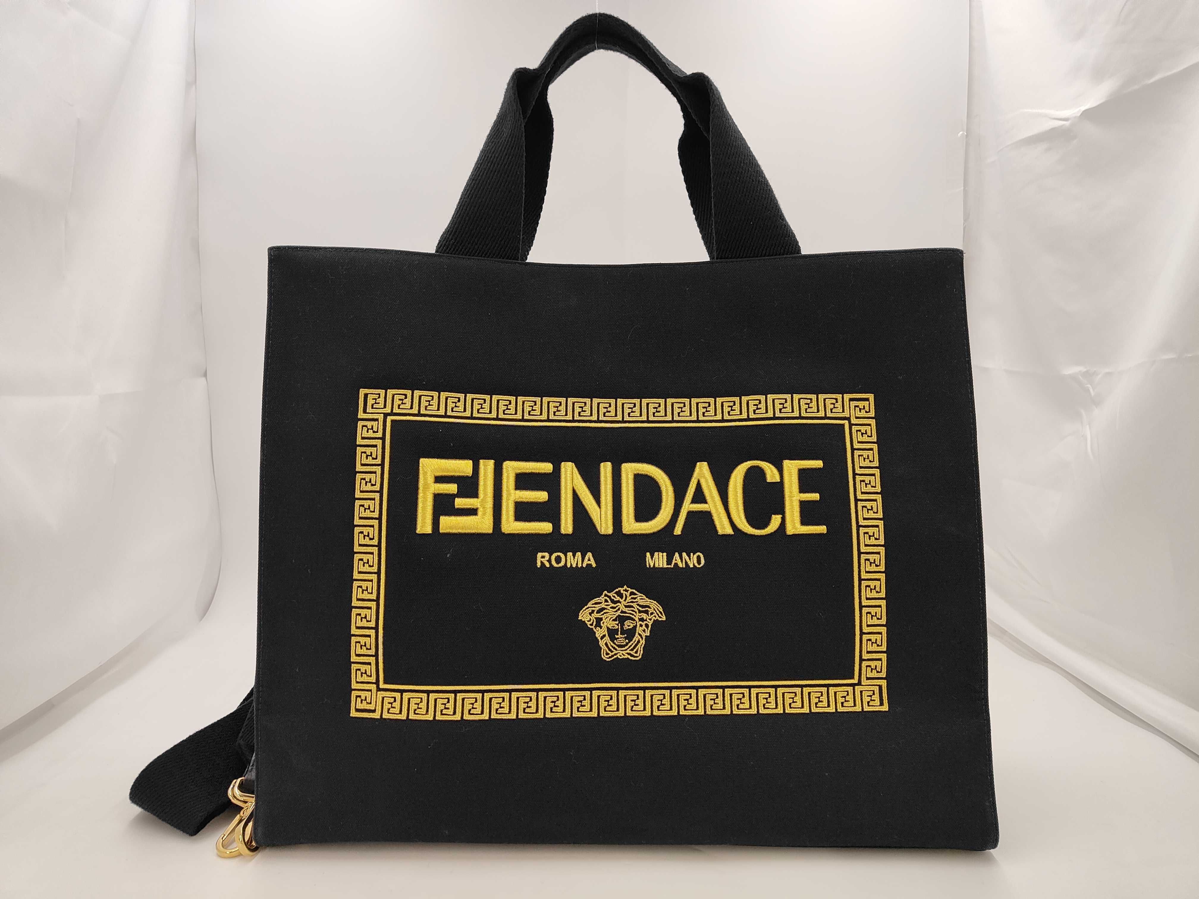 × VERSACE Sunshine Zucca Medusa HA3079 Handbag 2-Way Tote Bag