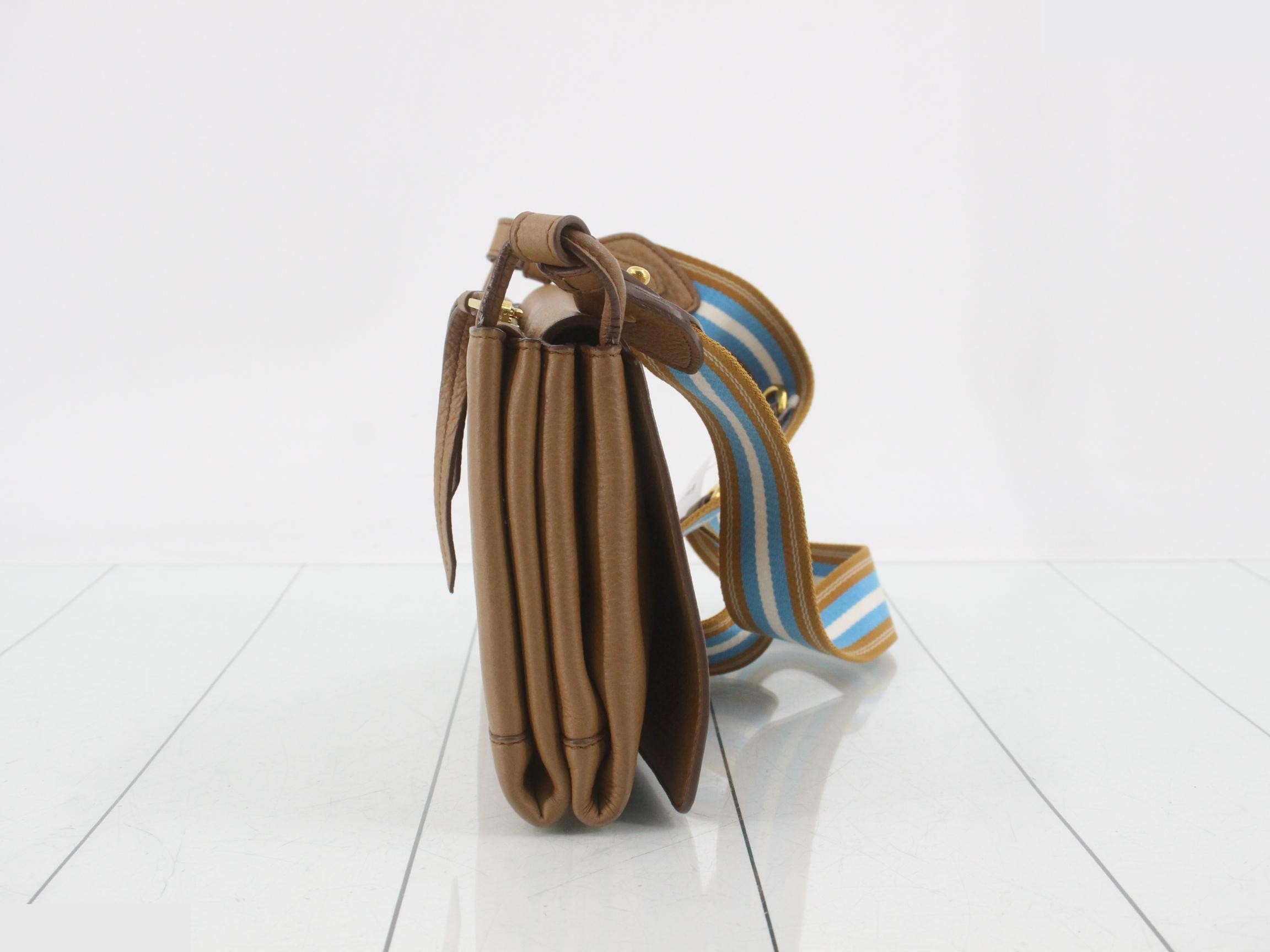 cowhide leather shoulder bag, caramel color — view 4