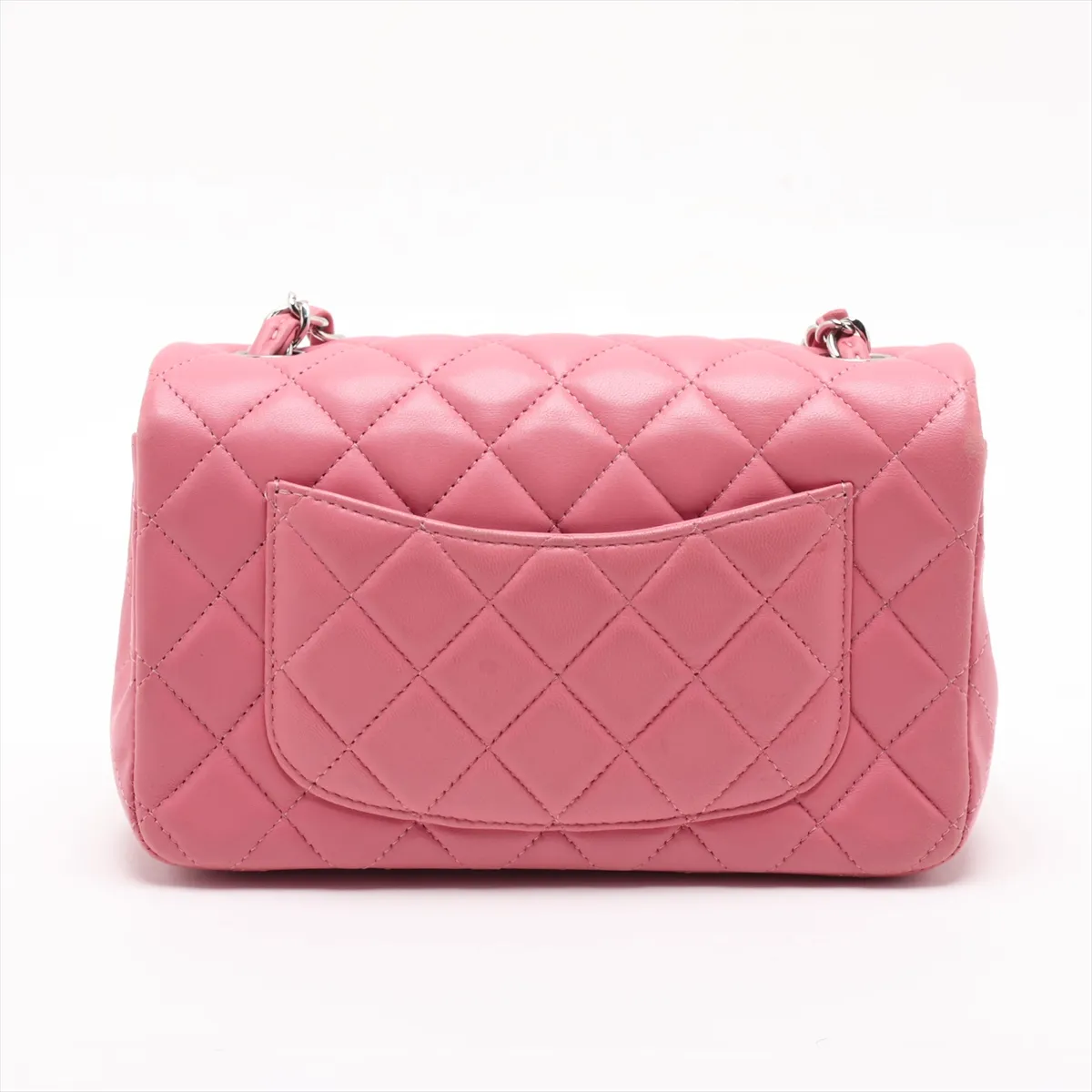 Mini Matelassé 20 Lambskin Chain Shoulder Bag, Pink, Silver Hardware, 18513647, Serial Number 18-series, A69900 — view 2