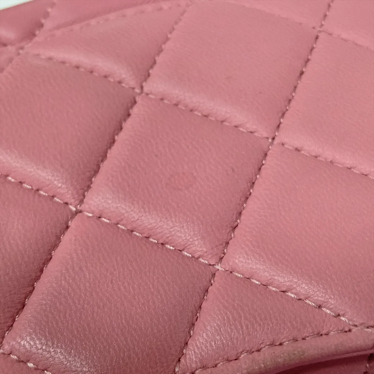 Mini Matelassé 20 Lambskin Chain Shoulder Bag, Pink, Silver Hardware, 18513647, Serial Number 18-series, A69900 — view 11