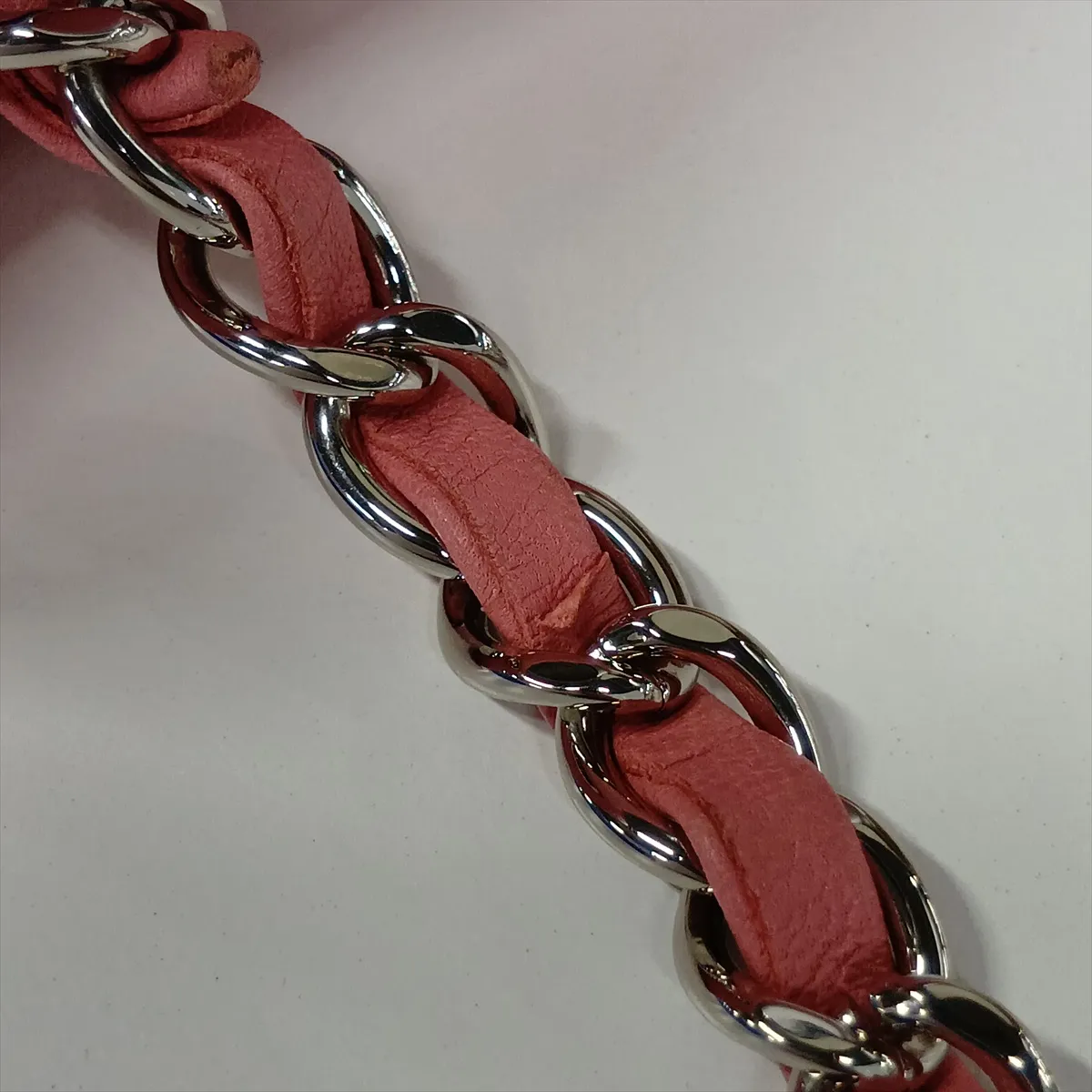 Mini Matelassé 20 Lambskin Chain Shoulder Bag, Pink, Silver Hardware, 18513647, Serial Number 18-series, A69900 — view 14