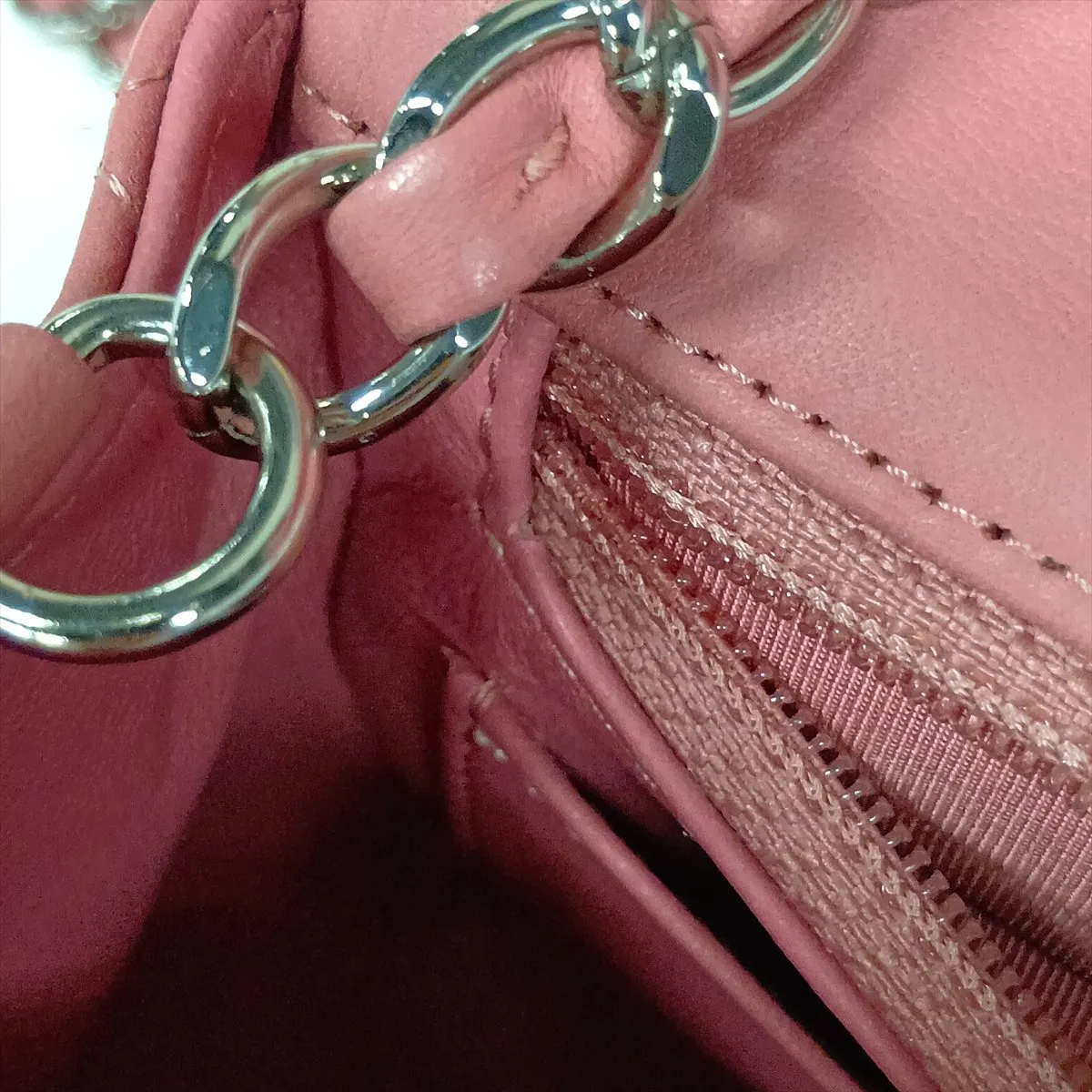 Mini Matelassé 20 Lambskin Chain Shoulder Bag, Pink, Silver Hardware, 18513647, Serial Number 18-series, A69900 — view 15