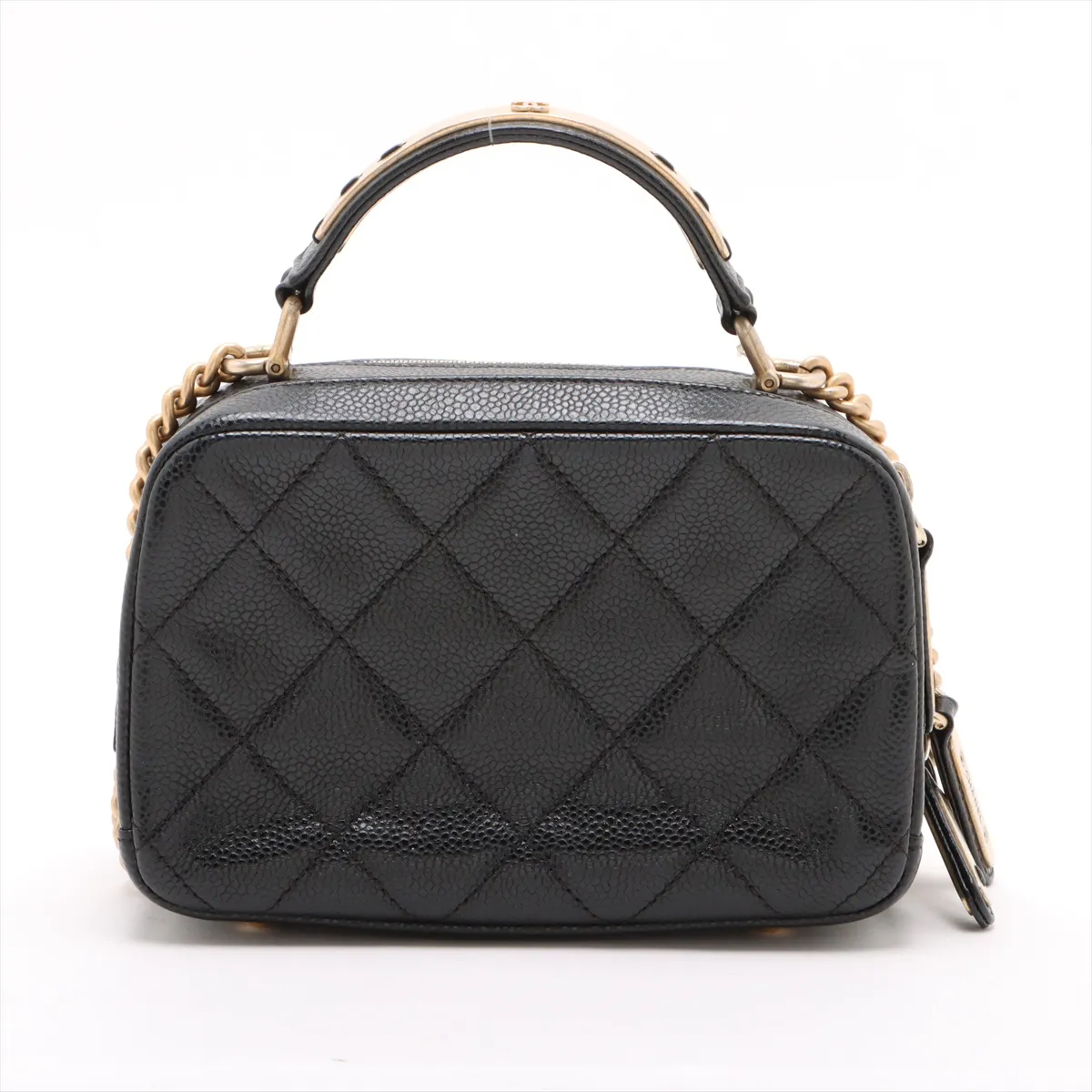 Matelasse caviar skin 2WAY shoulder bag black gold hardware 24492942 24th series — view 2
