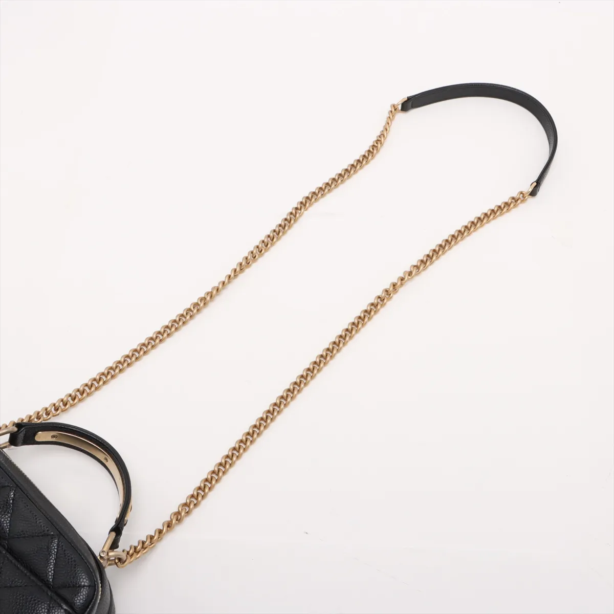 Matelasse caviar skin 2WAY shoulder bag black gold hardware 24492942 24th series — view 7