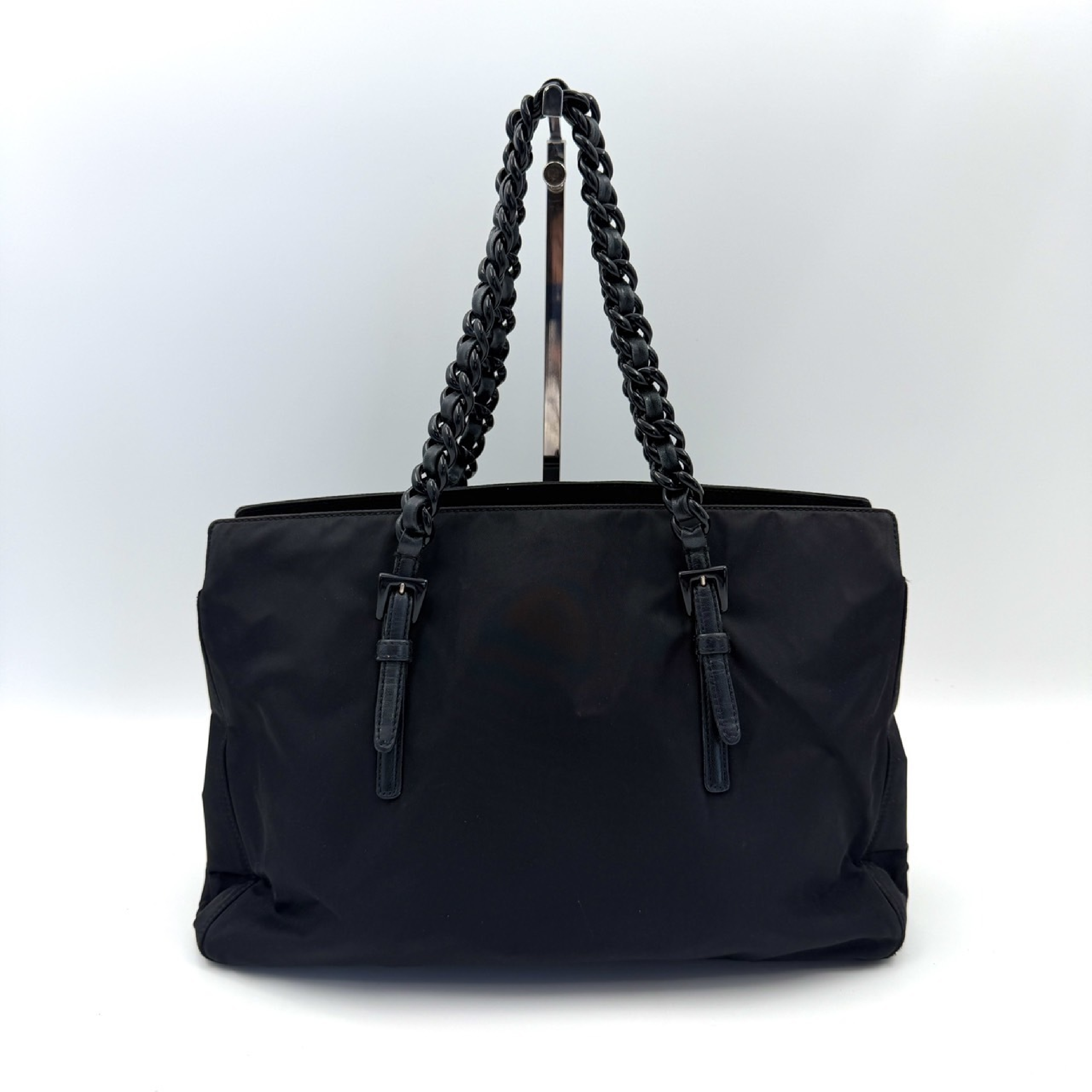 Nylon Handbag Triangle Black Shoulder Bag