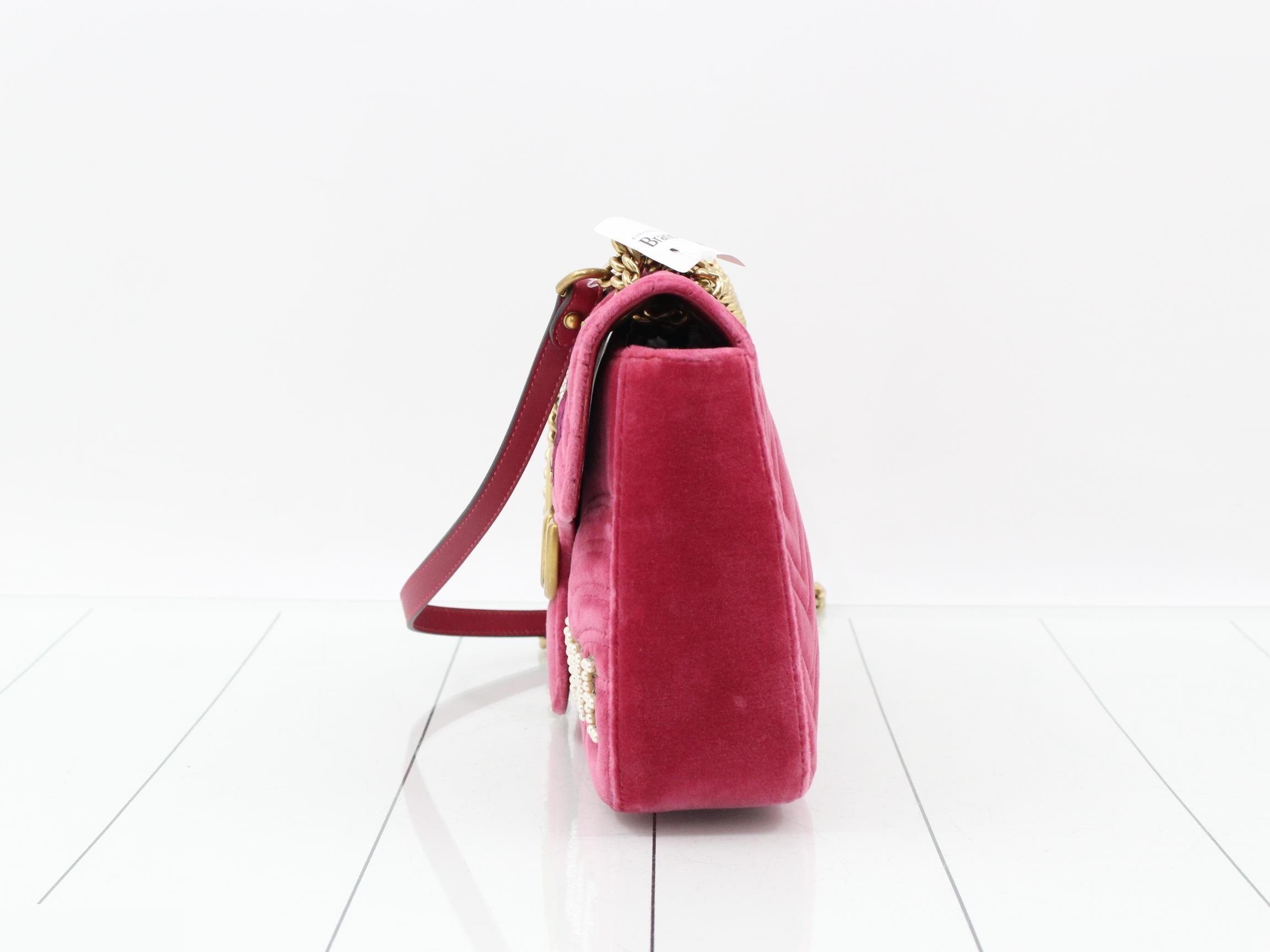 GG Marmont Blind for Love Velour Chain Shoulder Bag — view 3
