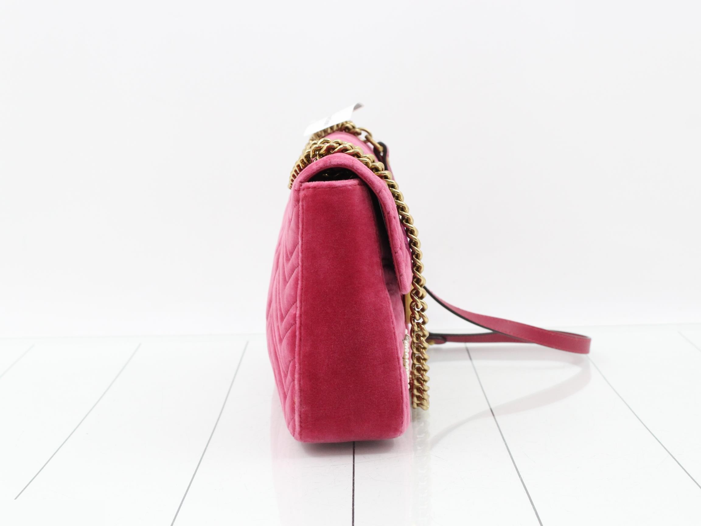 GG Marmont Blind for Love Velour Chain Shoulder Bag — view 4