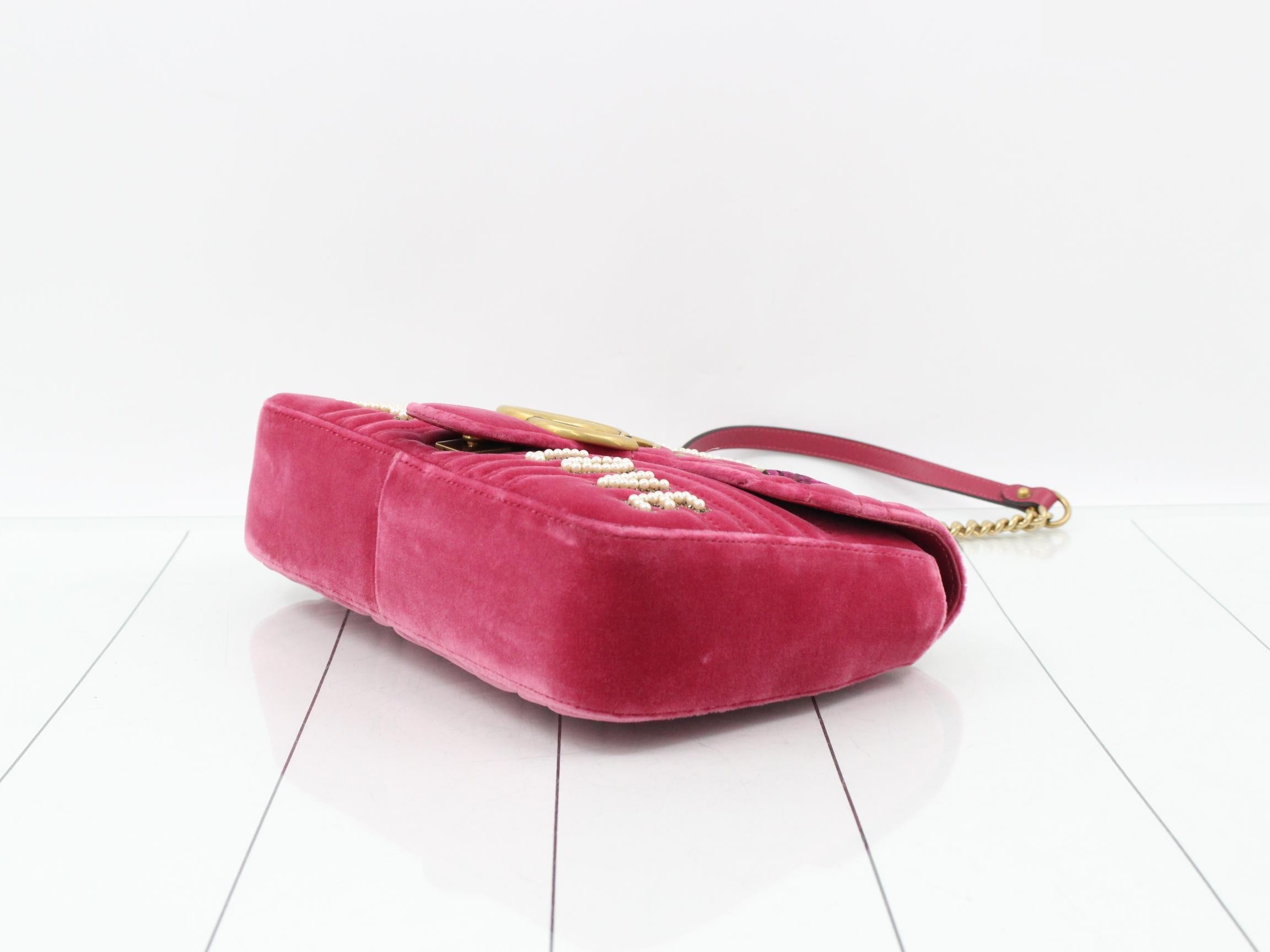 GG Marmont Blind for Love Velour Chain Shoulder Bag — view 6