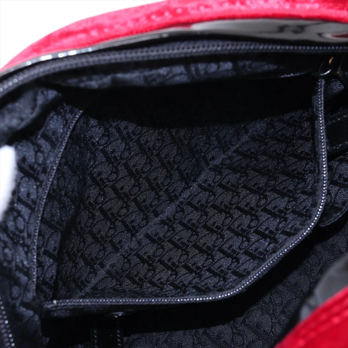 Gambler Calf Hair x Patent Leather x Velvet Handbag Brown x Red — view 8