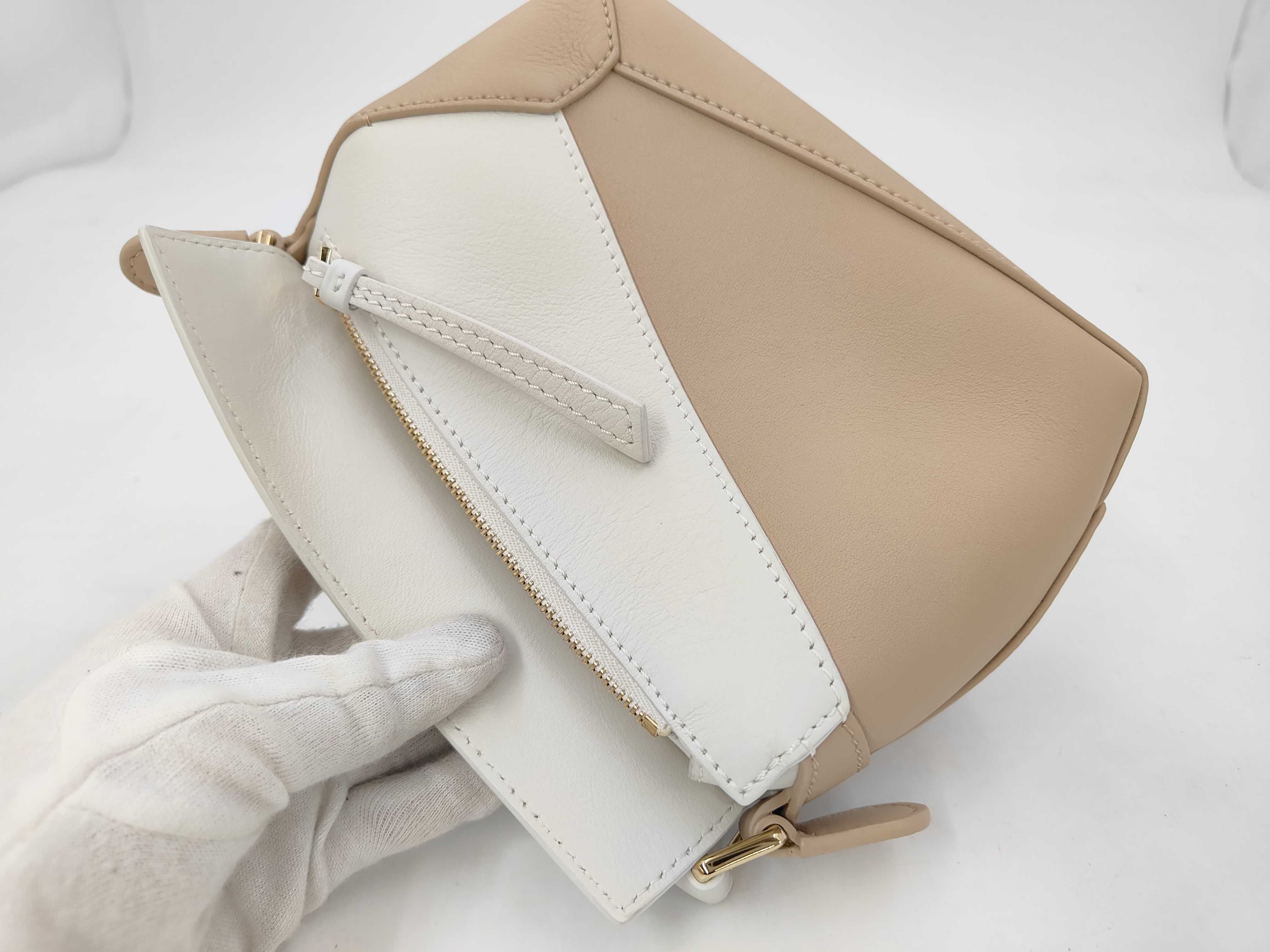 Puzzle Bag 2-Way Mini White Beige with Dust Bag and Strap - Handbag — view 8