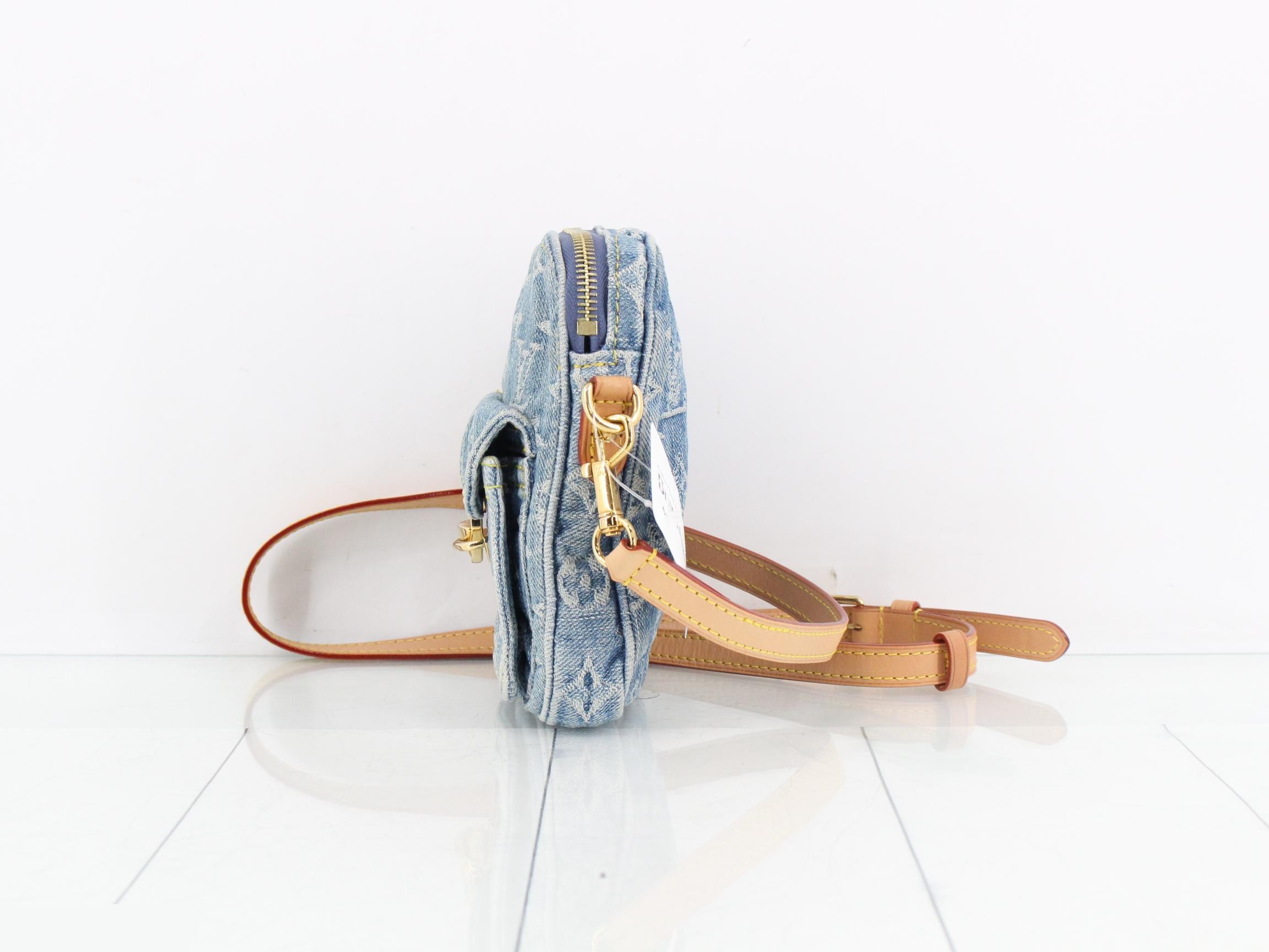 Monogram Denim Pochette Fairfax Shoulder Bag — view 3